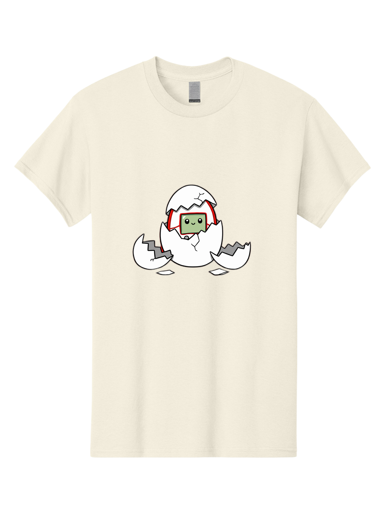 Sim-Card-Hatching Men'S Graphic Tee, 100% Cotton, Comfortable Casual Summer Wear, Machine Washable, Sim Card Hatching From Egg, Cartoon Character, Digital Technology, Telecommunications, Cute Illustration, Broken Eggshell, New Beginnings Bab396
