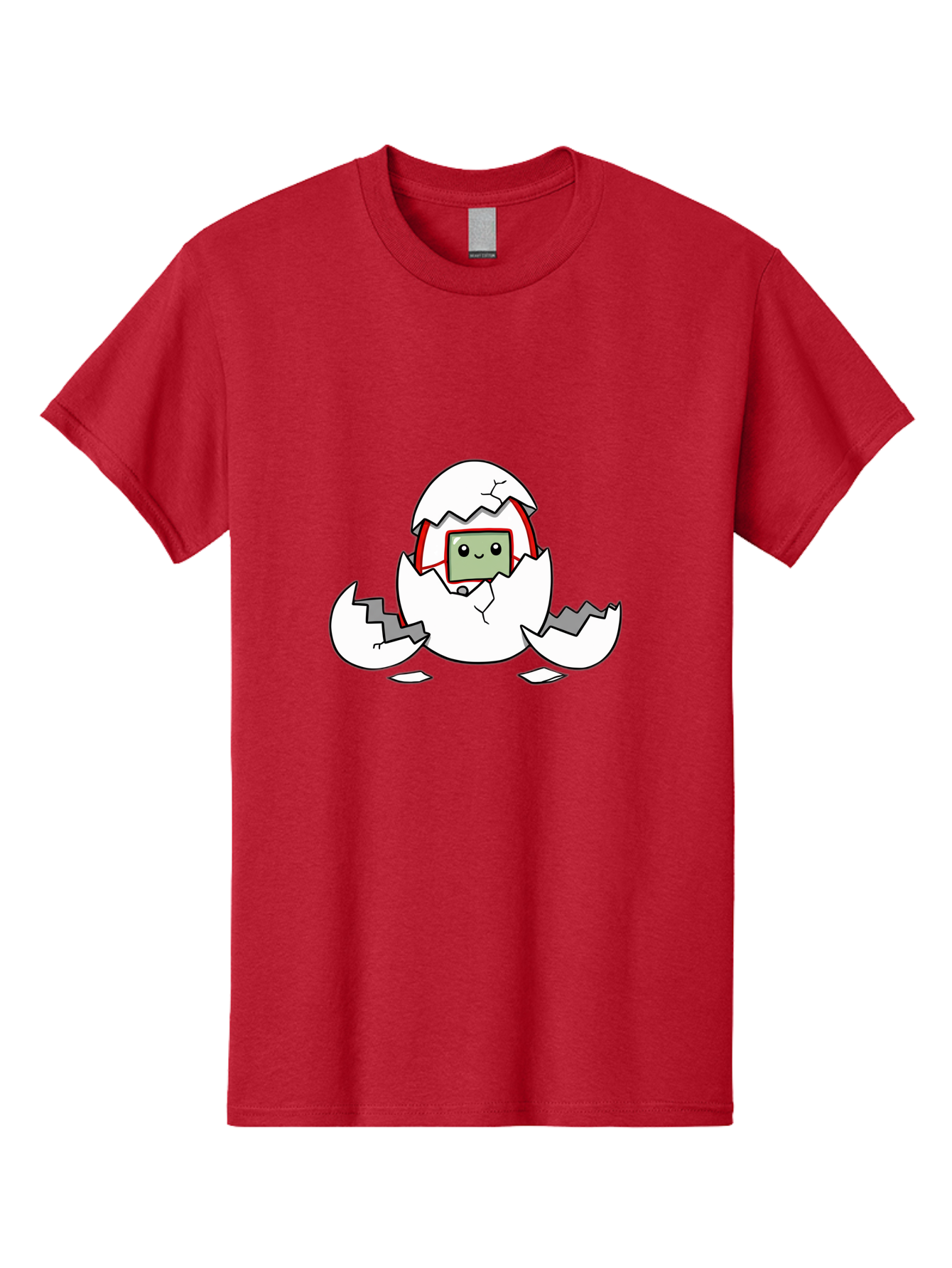 Sim-Card-Hatching Men'S Graphic Tee, 100% Cotton, Comfortable Casual Summer Wear, Machine Washable, Sim Card Hatching From Egg, Cartoon Character, Digital Technology, Telecommunications, Cute Illustration, Broken Eggshell, New Beginnings Bab396