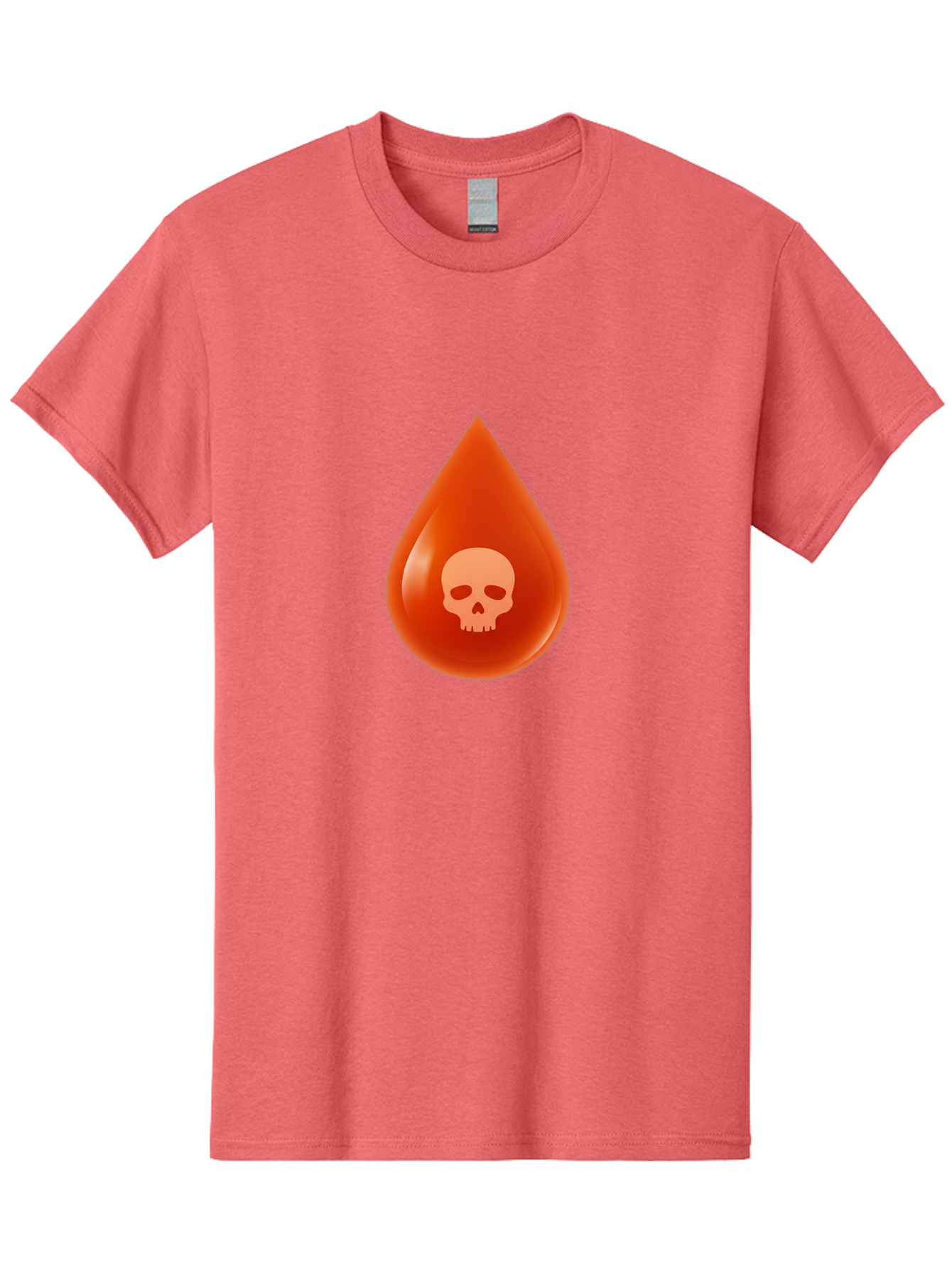 Skull-Drop Men'S Graphic Tee, 100% Cotton, Comfortable Casual Summer Wear, Machine Washable, Skull Symbol, Poison Warning, Danger Sign, Toxic Liquid, Hazardous Substance, Danger Alert, Warning Sign Bab398