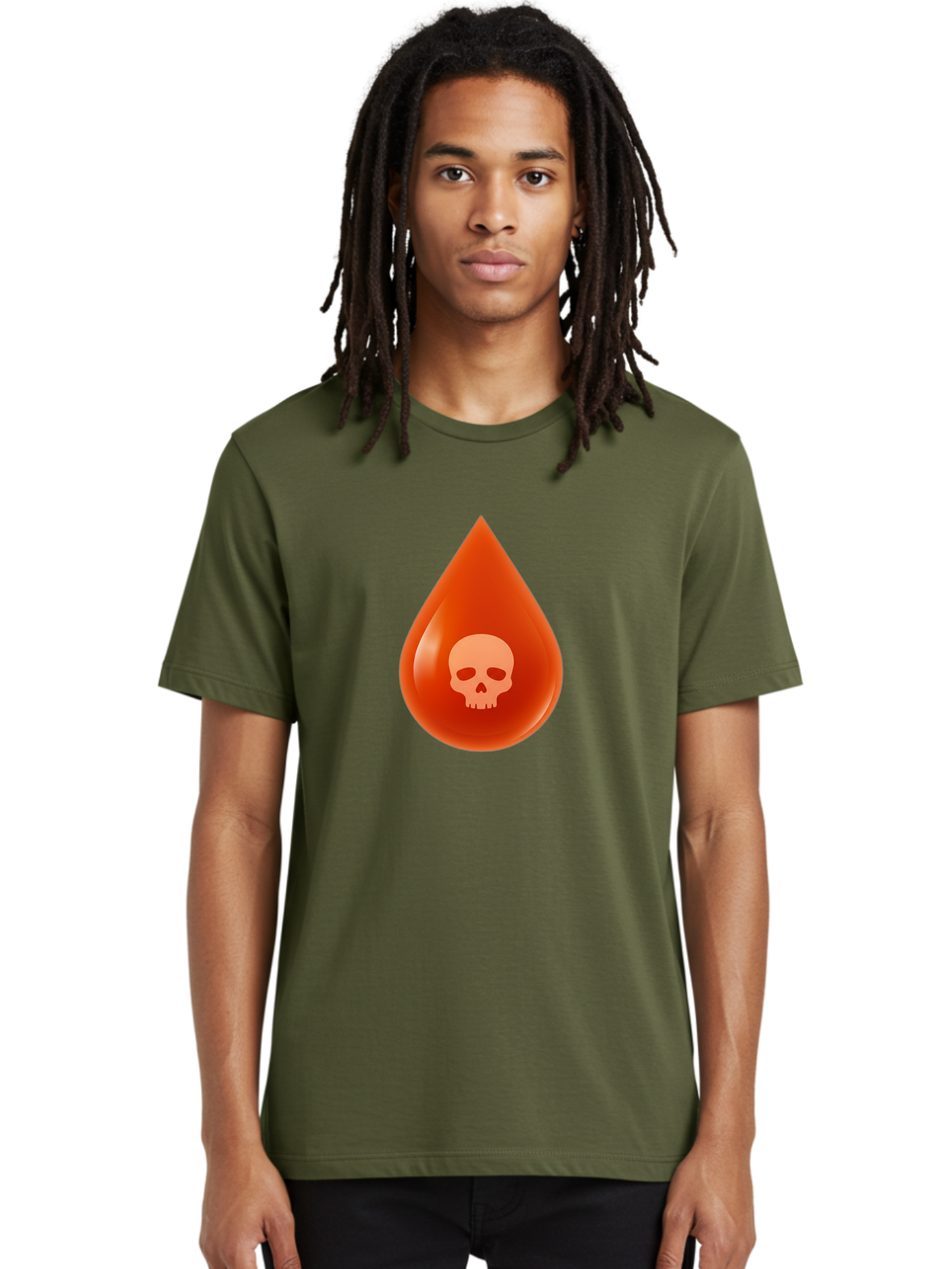 Skull-Drop Men'S Graphic Tee, 100% Cotton, Comfortable Casual Summer Wear, Machine Washable, Skull Symbol, Poison Warning, Danger Sign, Toxic Liquid, Hazardous Substance, Danger Alert, Warning Sign Bab398