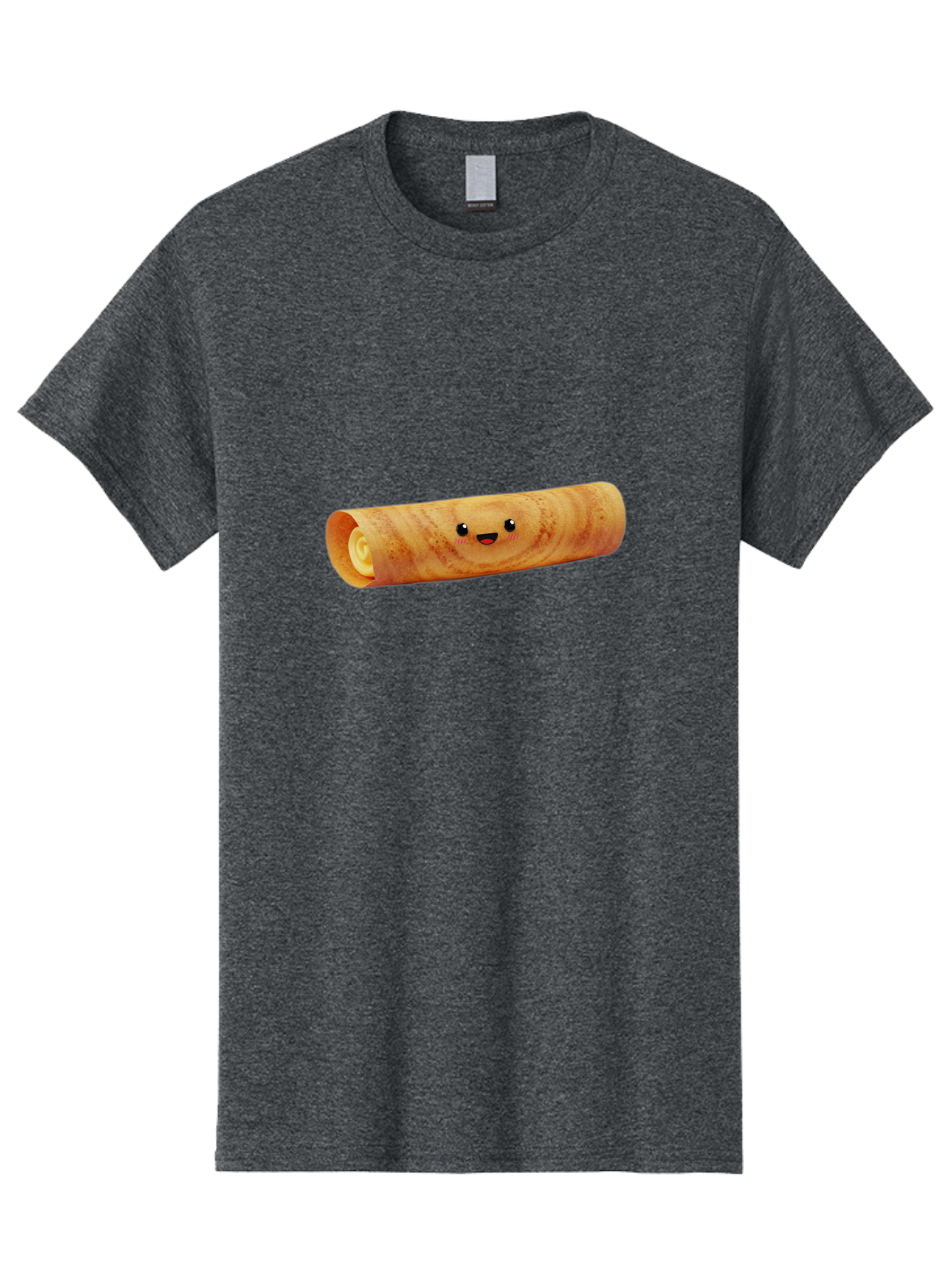 Smiling-Crepe-1 Men'S Graphic Tee, 100% Cotton, Comfortable Casual Summer Wear, Machine Washable, Crepe With Face, Happy Expression, Food Character, Sweet Treat, Crepe Roll, French Dessert, Cartoon Food, Cute Pastry, Dessert Illustration Bab409
