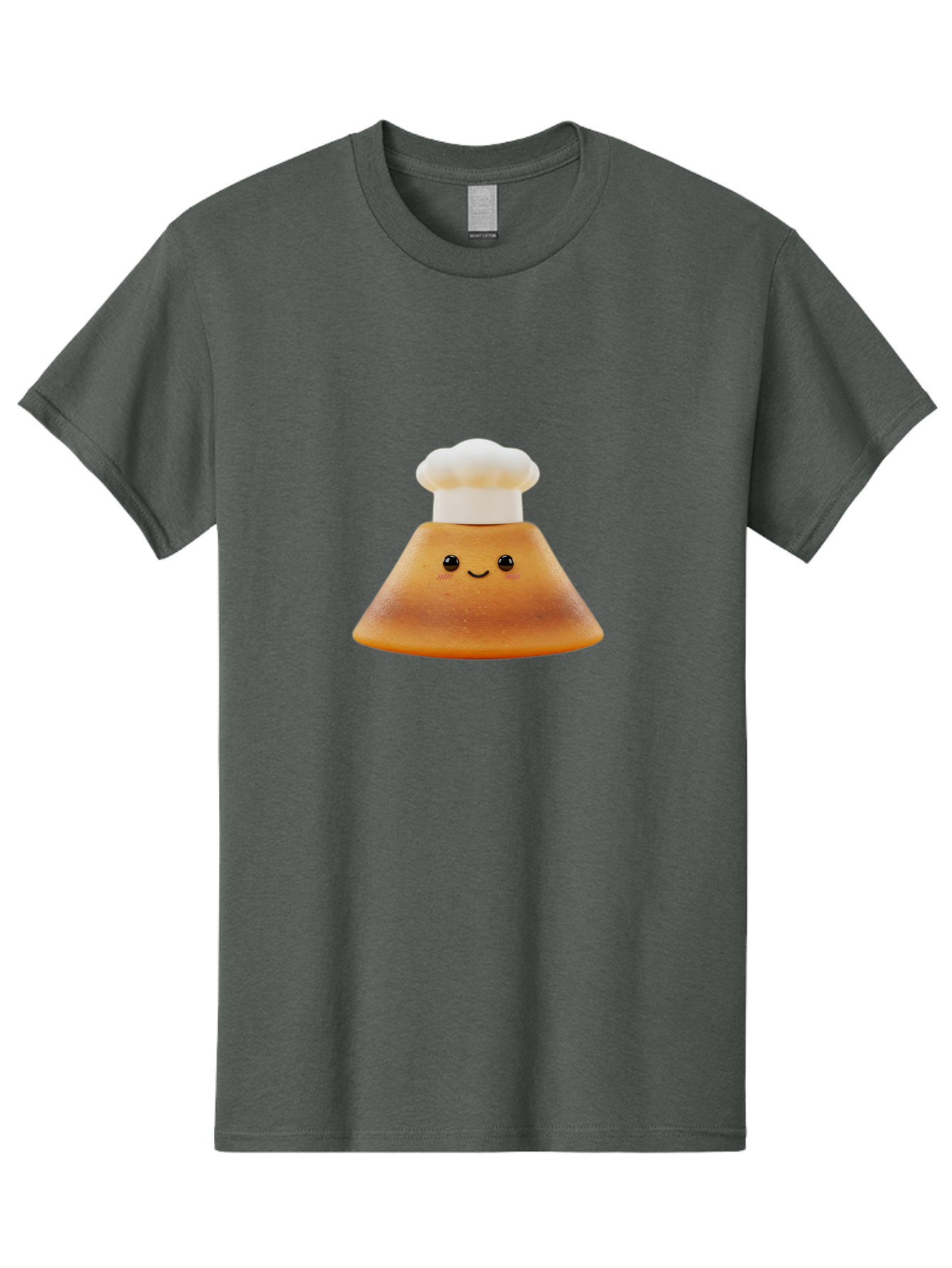 Smiling-Pancake Men'S Graphic Tee, 100% Cotton, Comfortable Casual Summer Wear, Machine Washable, Smiling Pancake, Chef Hat, Cartoon Style, Cute Breakfast Food, Fluffy Pancake, Adorable Character, Funny Face, Kawaii Culture, Breakfast Theme, Bab425