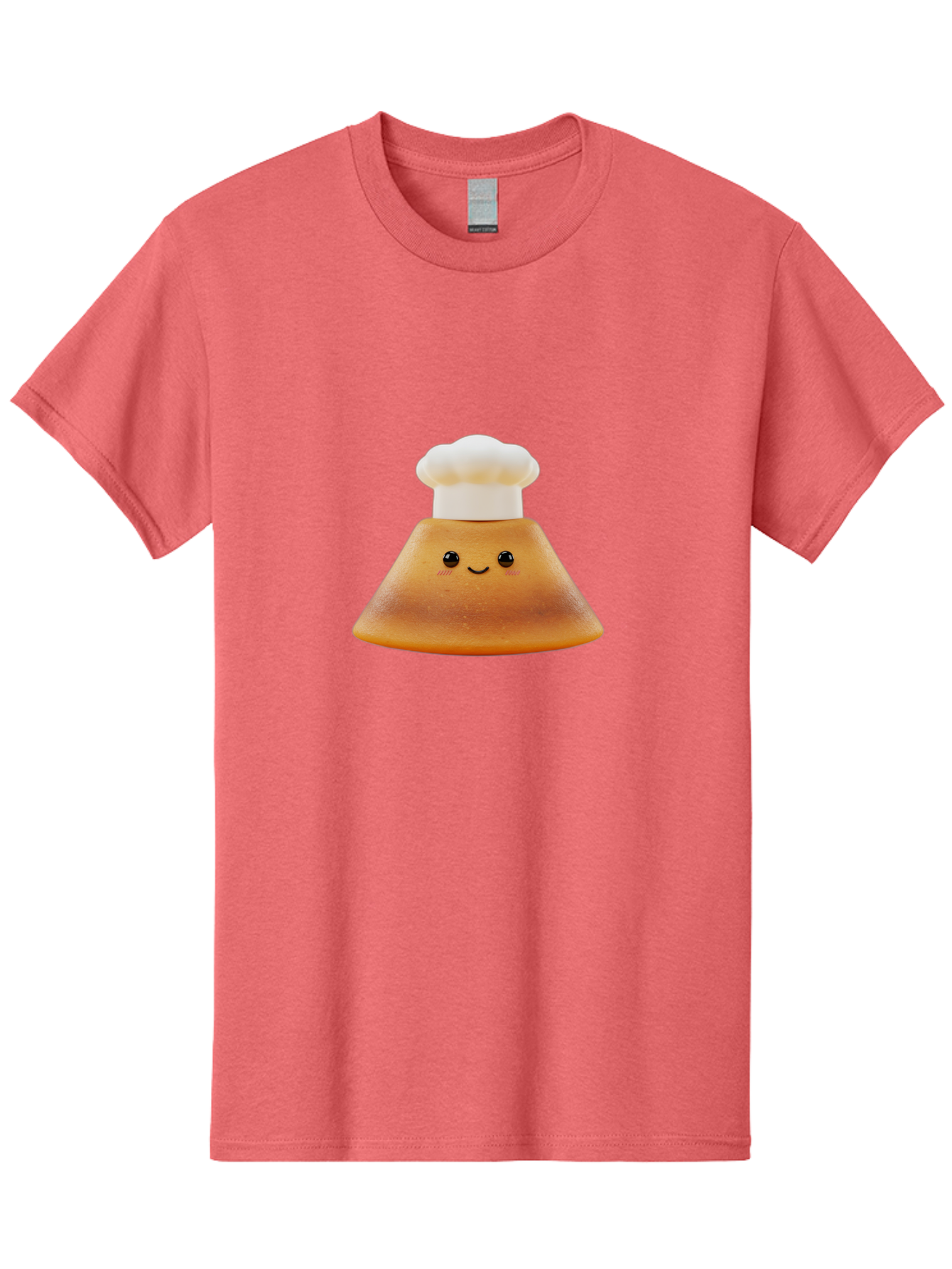 Smiling-Pancake Men'S Graphic Tee, 100% Cotton, Comfortable Casual Summer Wear, Machine Washable, Smiling Pancake, Chef Hat, Cartoon Style, Cute Breakfast Food, Fluffy Pancake, Adorable Character, Funny Face, Kawaii Culture, Breakfast Theme, Bab425