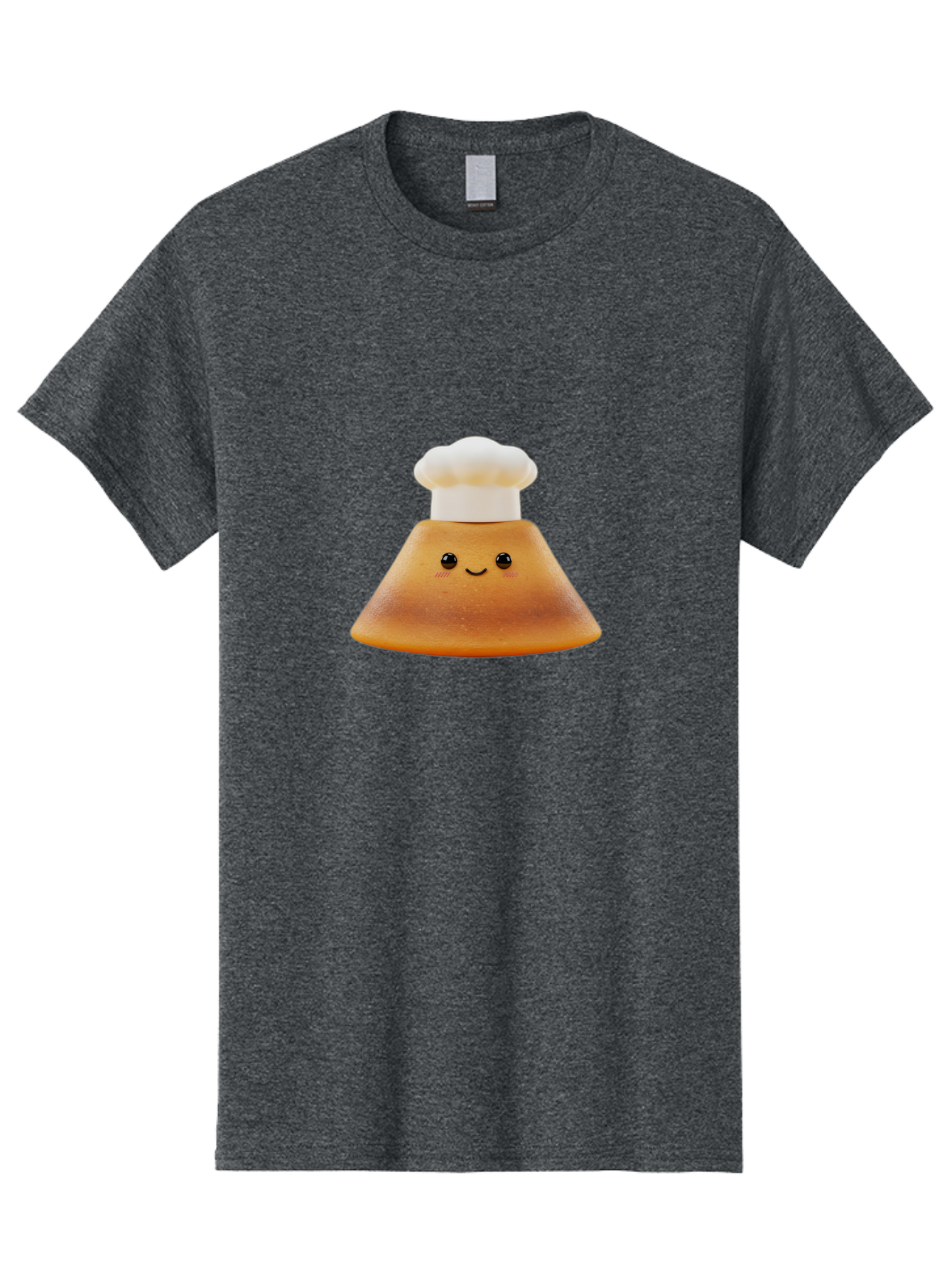 Smiling-Pancake Men'S Graphic Tee, 100% Cotton, Comfortable Casual Summer Wear, Machine Washable, Smiling Pancake, Chef Hat, Cartoon Style, Cute Breakfast Food, Fluffy Pancake, Adorable Character, Funny Face, Kawaii Culture, Breakfast Theme, Bab425