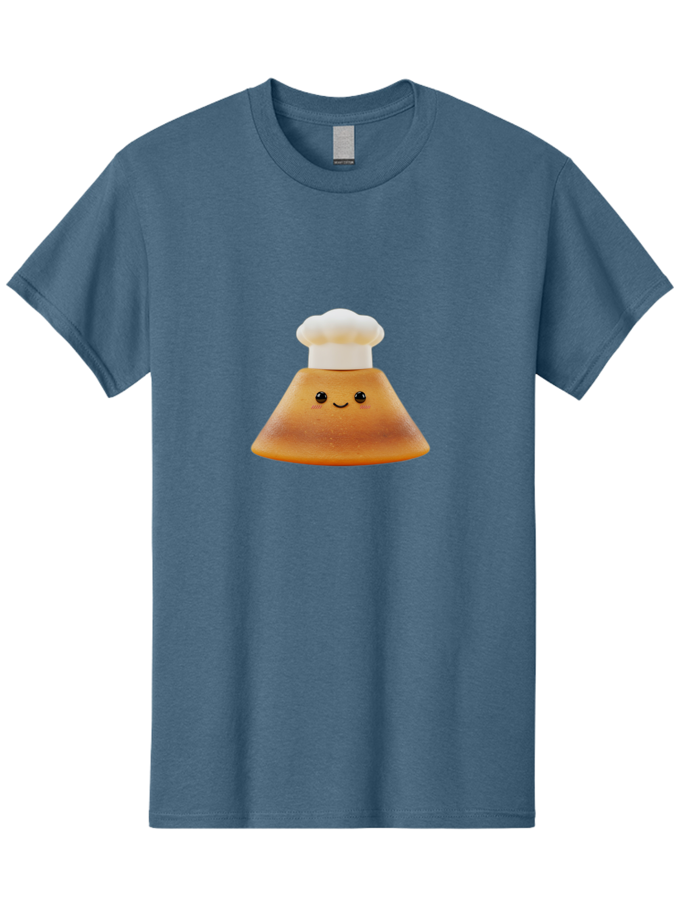Smiling-Pancake Men'S Graphic Tee, 100% Cotton, Comfortable Casual Summer Wear, Machine Washable, Smiling Pancake, Chef Hat, Cartoon Style, Cute Breakfast Food, Fluffy Pancake, Adorable Character, Funny Face, Kawaii Culture, Breakfast Theme, Bab425