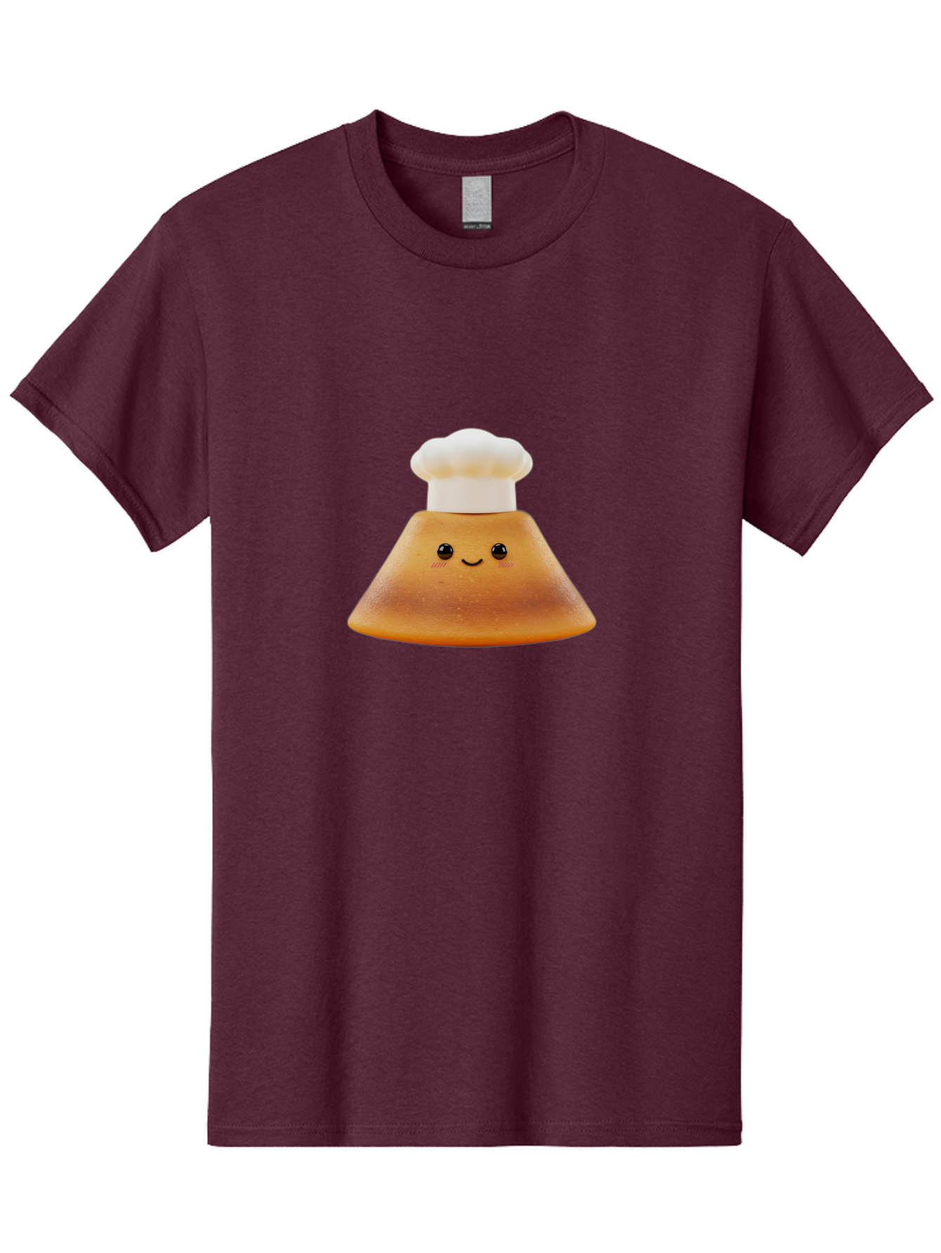 Smiling-Pancake Men'S Graphic Tee, 100% Cotton, Comfortable Casual Summer Wear, Machine Washable, Smiling Pancake, Chef Hat, Cartoon Style, Cute Breakfast Food, Fluffy Pancake, Adorable Character, Funny Face, Kawaii Culture, Breakfast Theme, Bab425