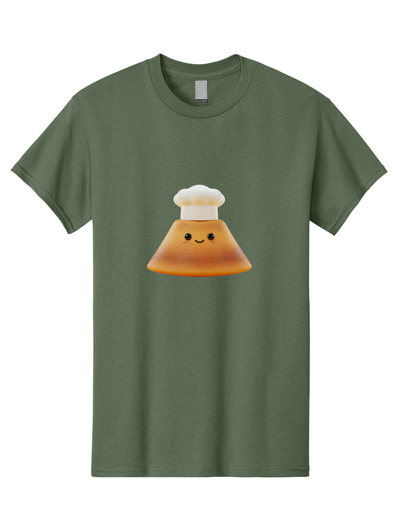 Smiling-Pancake Men'S Graphic Tee, 100% Cotton, Comfortable Casual Summer Wear, Machine Washable, Smiling Pancake, Chef Hat, Cartoon Style, Cute Breakfast Food, Fluffy Pancake, Adorable Character, Funny Face, Kawaii Culture, Breakfast Theme, Bab425