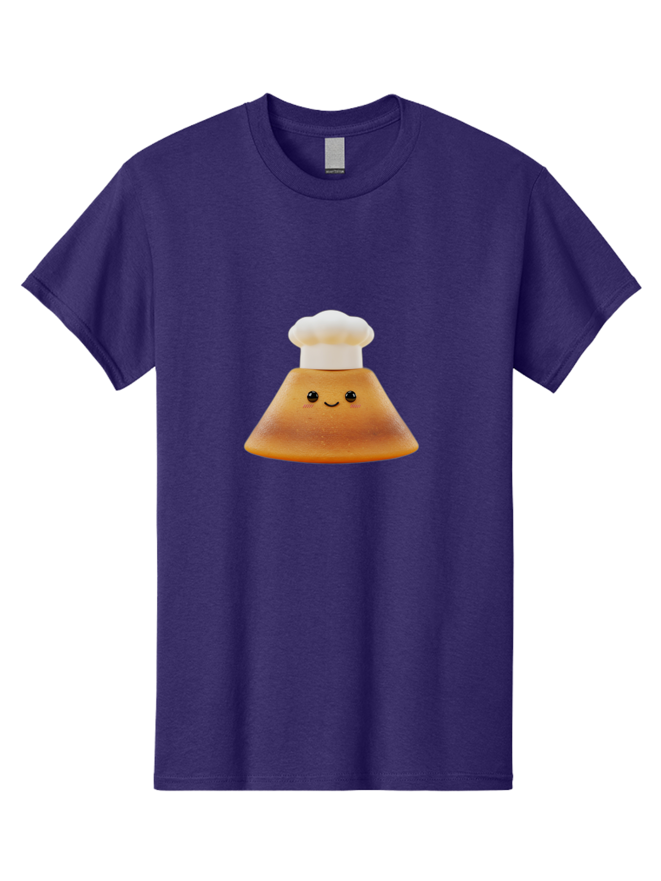 Smiling-Pancake Men'S Graphic Tee, 100% Cotton, Comfortable Casual Summer Wear, Machine Washable, Smiling Pancake, Chef Hat, Cartoon Style, Cute Breakfast Food, Fluffy Pancake, Adorable Character, Funny Face, Kawaii Culture, Breakfast Theme, Bab425