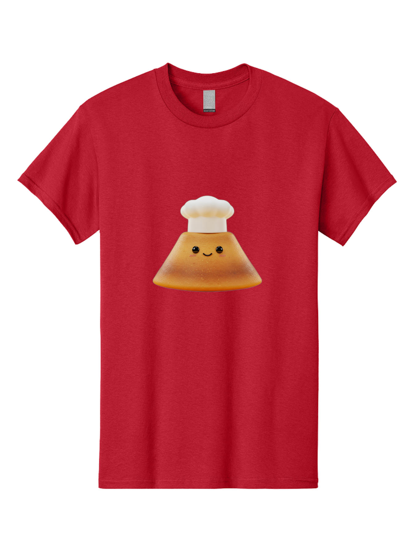 Smiling-Pancake Men'S Graphic Tee, 100% Cotton, Comfortable Casual Summer Wear, Machine Washable, Smiling Pancake, Chef Hat, Cartoon Style, Cute Breakfast Food, Fluffy Pancake, Adorable Character, Funny Face, Kawaii Culture, Breakfast Theme, Bab425