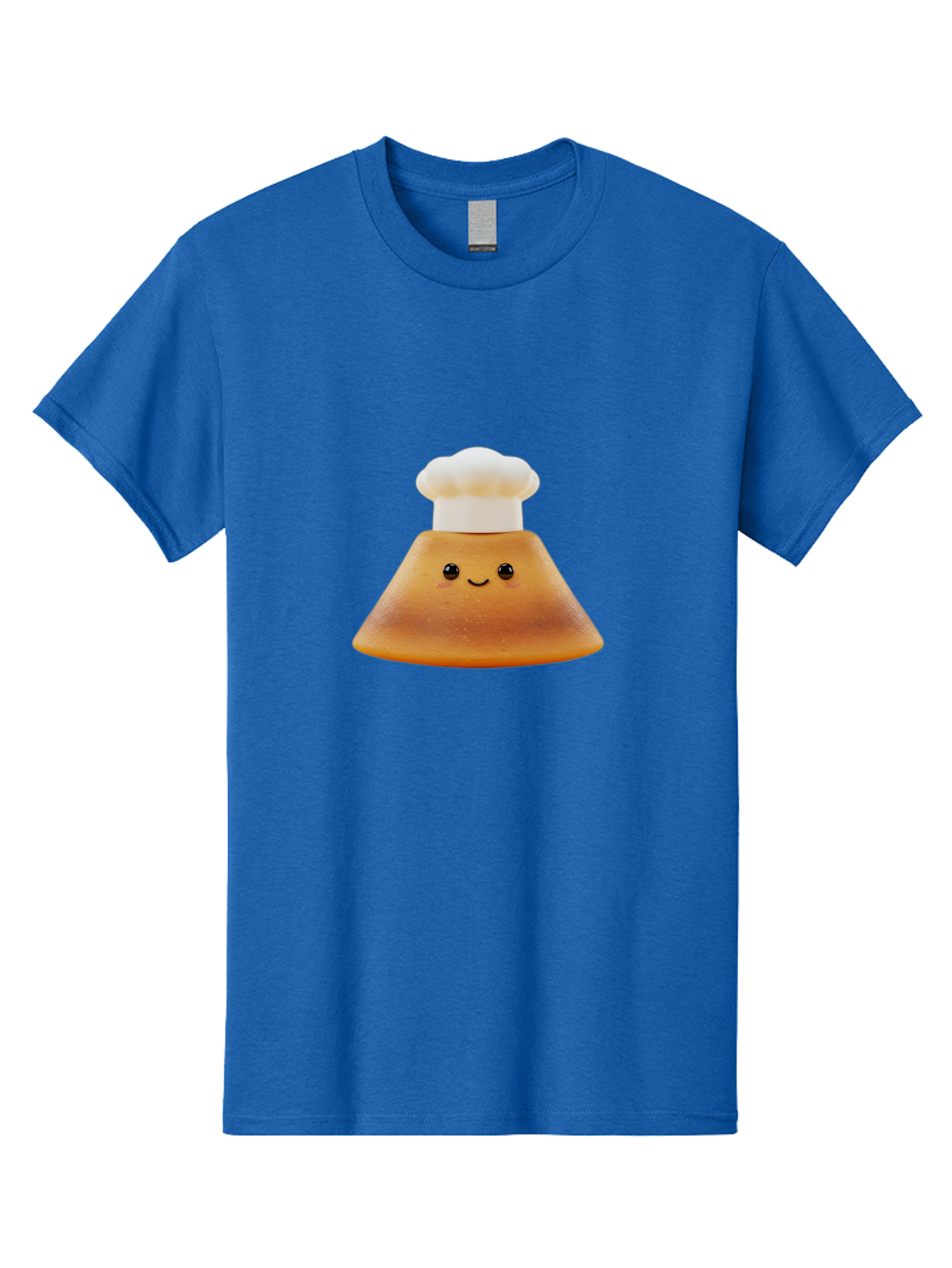 Smiling-Pancake Men'S Graphic Tee, 100% Cotton, Comfortable Casual Summer Wear, Machine Washable, Smiling Pancake, Chef Hat, Cartoon Style, Cute Breakfast Food, Fluffy Pancake, Adorable Character, Funny Face, Kawaii Culture, Breakfast Theme, Bab425