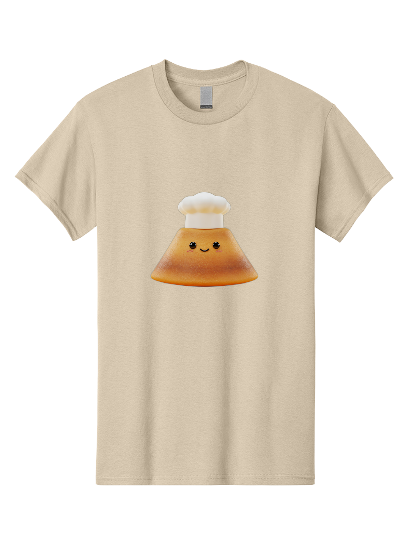 Smiling-Pancake Men'S Graphic Tee, 100% Cotton, Comfortable Casual Summer Wear, Machine Washable, Smiling Pancake, Chef Hat, Cartoon Style, Cute Breakfast Food, Fluffy Pancake, Adorable Character, Funny Face, Kawaii Culture, Breakfast Theme, Bab425