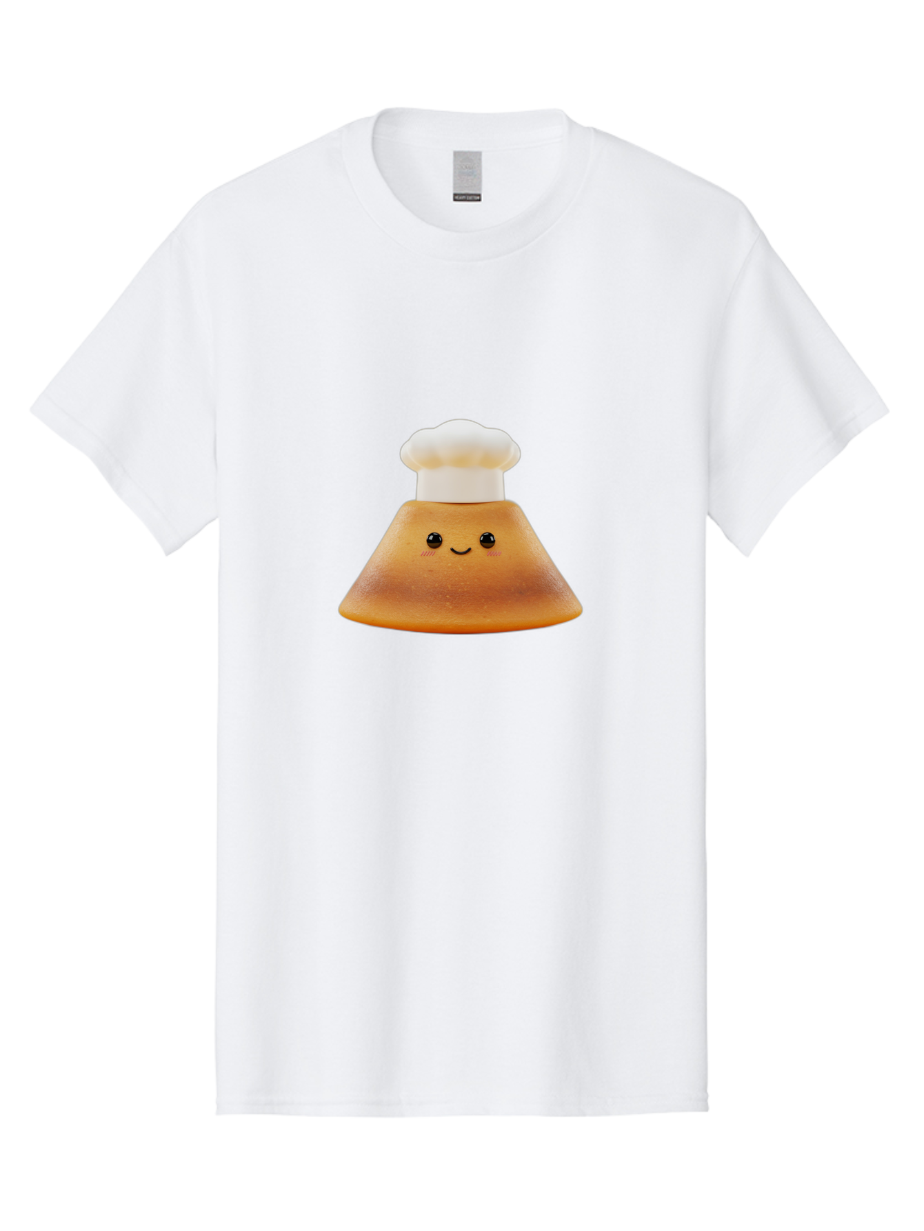 Smiling-Pancake Men'S Graphic Tee, 100% Cotton, Comfortable Casual Summer Wear, Machine Washable, Smiling Pancake, Chef Hat, Cartoon Style, Cute Breakfast Food, Fluffy Pancake, Adorable Character, Funny Face, Kawaii Culture, Breakfast Theme, Bab425