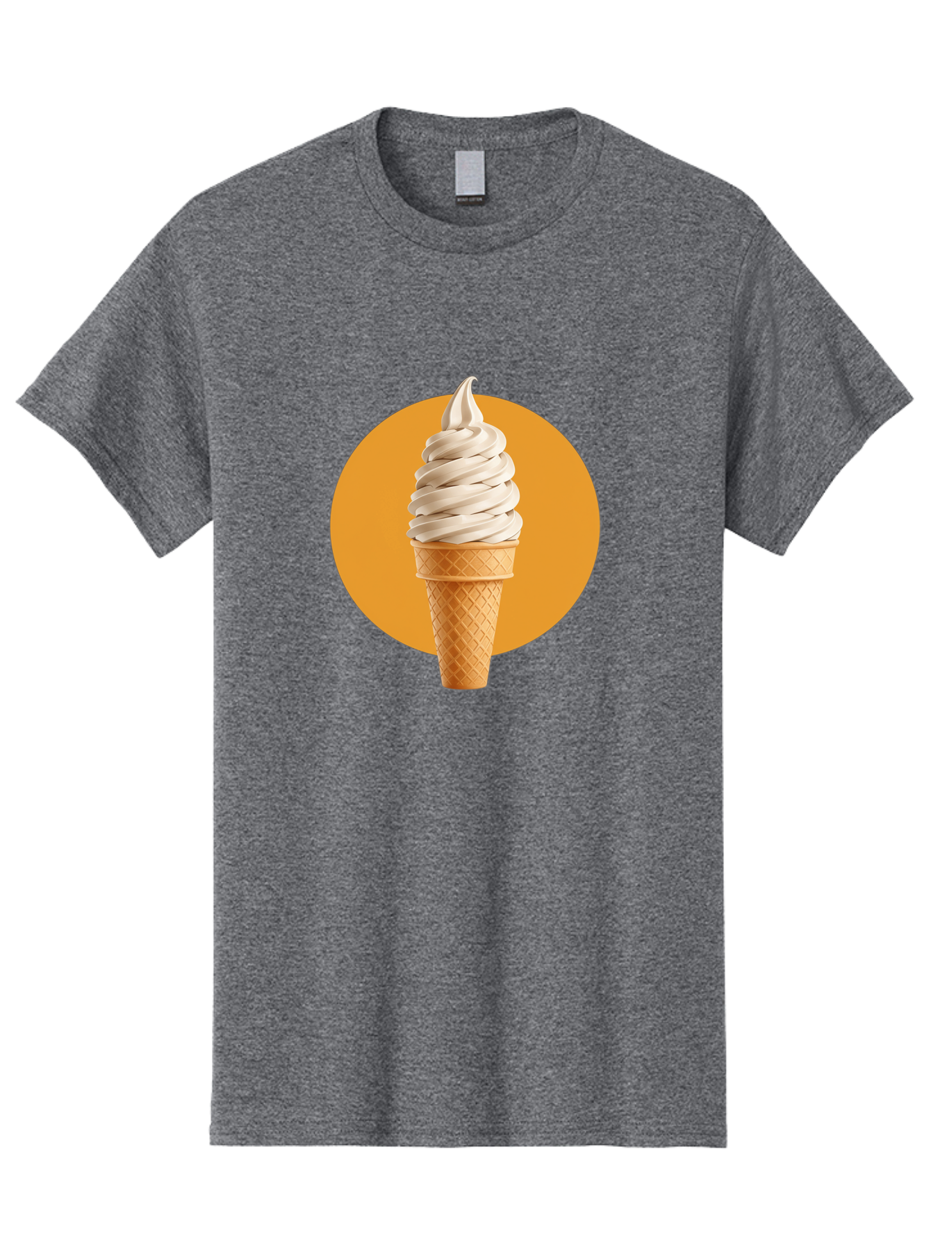 Soft-Serve-Ice-Cream-Cone-1 Men'S Graphic Tee, 100% Cotton, Comfortable Casual Summer Wear, Machine Washable, Soft Serve Ice Cream, Ice Cream Cone, Waffle Cone, Vanilla Ice Cream, Swirly Ice Cream, Summer Treats, Dessert, Sweet Tooth, Bab434