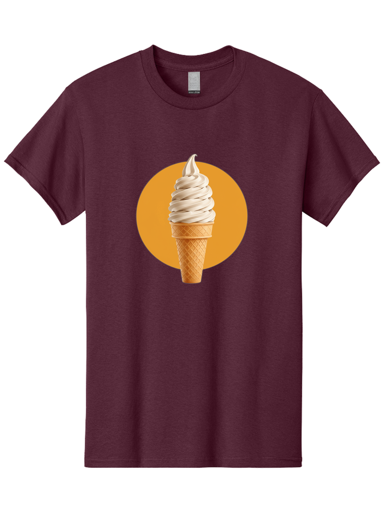 Soft-Serve-Ice-Cream-Cone-1 Men'S Graphic Tee, 100% Cotton, Comfortable Casual Summer Wear, Machine Washable, Soft Serve Ice Cream, Ice Cream Cone, Waffle Cone, Vanilla Ice Cream, Swirly Ice Cream, Summer Treats, Dessert, Sweet Tooth, Bab434