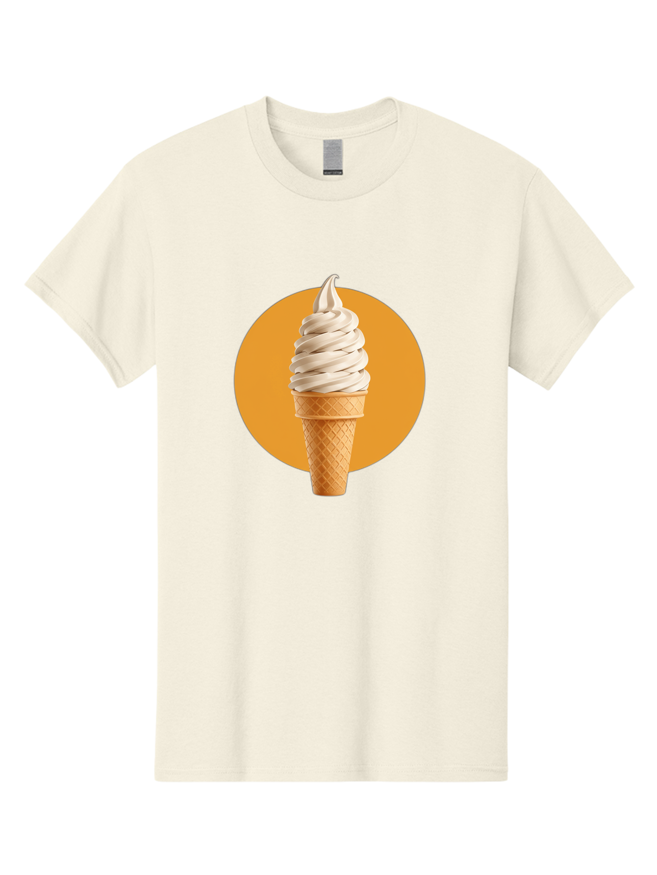 Soft-Serve-Ice-Cream-Cone-1 Men'S Graphic Tee, 100% Cotton, Comfortable Casual Summer Wear, Machine Washable, Soft Serve Ice Cream, Ice Cream Cone, Waffle Cone, Vanilla Ice Cream, Swirly Ice Cream, Summer Treats, Dessert, Sweet Tooth, Bab434