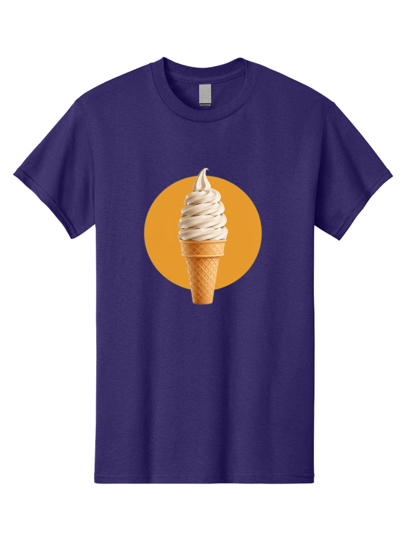 Soft-Serve-Ice-Cream-Cone-1 Men'S Graphic Tee, 100% Cotton, Comfortable Casual Summer Wear, Machine Washable, Soft Serve Ice Cream, Ice Cream Cone, Waffle Cone, Vanilla Ice Cream, Swirly Ice Cream, Summer Treats, Dessert, Sweet Tooth, Bab434