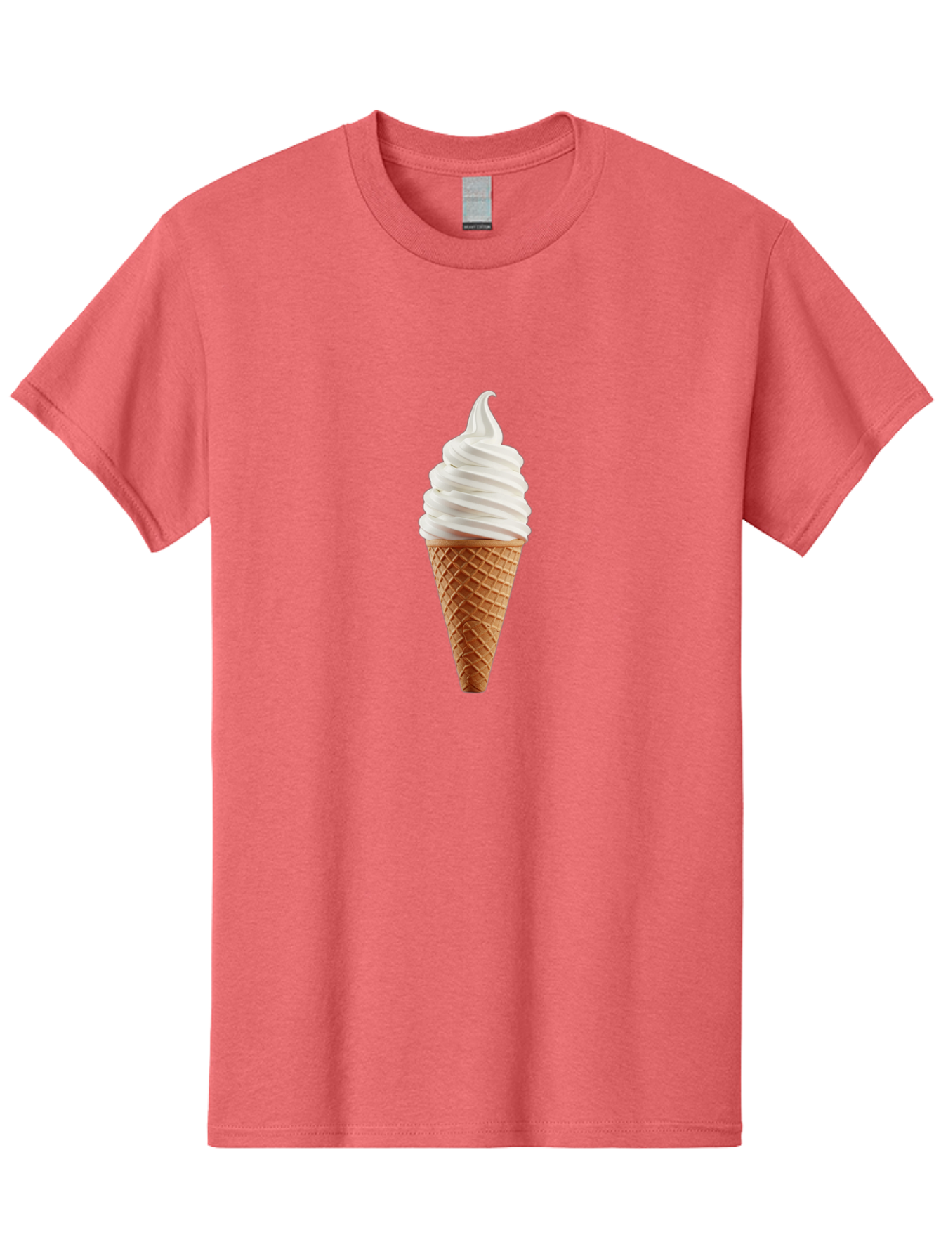 Soft-Serve-Ice-Cream-Cone Men'S Graphic Tee, 100% Cotton, Comfortable Casual Summer Wear, Machine Washable, Soft Serve Ice Cream, Ice Cream Cone, Sweet Treat, Creamy Texture, White Ice Cream, Waffle Cone, Dessert, Summer Snack, Frozen Yogurt Bab435