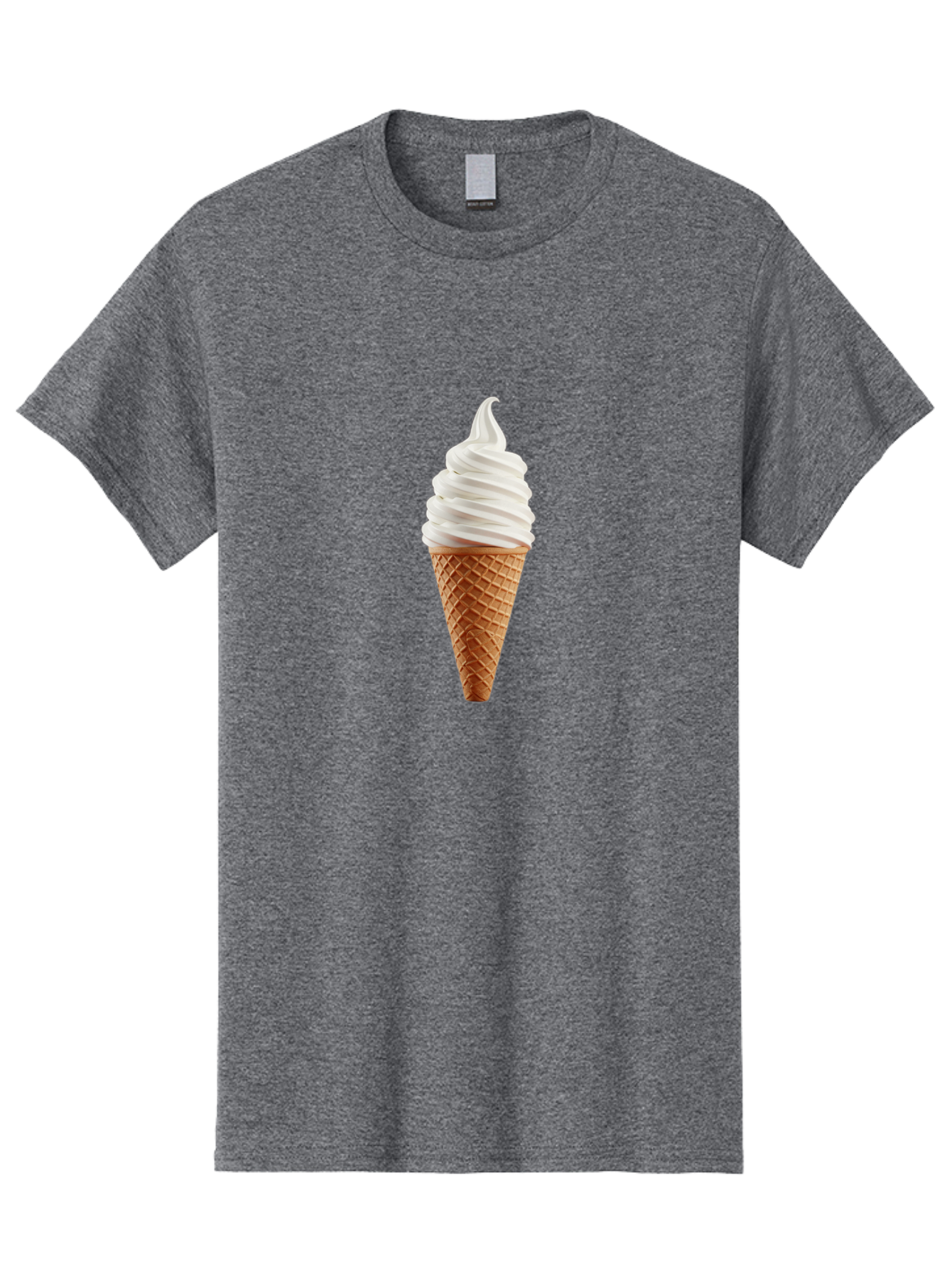 Soft-Serve-Ice-Cream-Cone Men'S Graphic Tee, 100% Cotton, Comfortable Casual Summer Wear, Machine Washable, Soft Serve Ice Cream, Ice Cream Cone, Sweet Treat, Creamy Texture, White Ice Cream, Waffle Cone, Dessert, Summer Snack, Frozen Yogurt Bab435