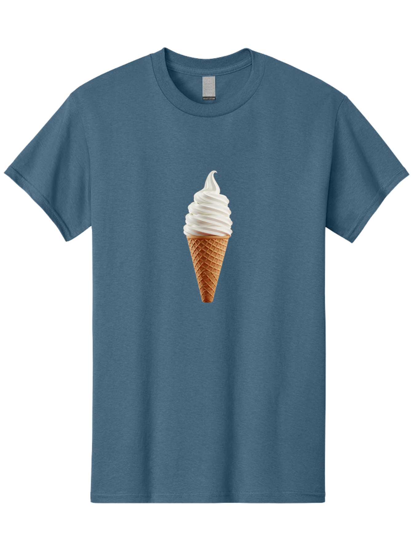 Soft-Serve-Ice-Cream-Cone Men'S Graphic Tee, 100% Cotton, Comfortable Casual Summer Wear, Machine Washable, Soft Serve Ice Cream, Ice Cream Cone, Sweet Treat, Creamy Texture, White Ice Cream, Waffle Cone, Dessert, Summer Snack, Frozen Yogurt Bab435