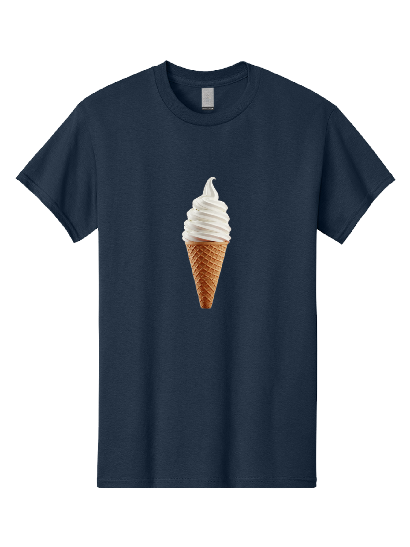 Soft-Serve-Ice-Cream-Cone Men'S Graphic Tee, 100% Cotton, Comfortable Casual Summer Wear, Machine Washable, Soft Serve Ice Cream, Ice Cream Cone, Sweet Treat, Creamy Texture, White Ice Cream, Waffle Cone, Dessert, Summer Snack, Frozen Yogurt Bab435