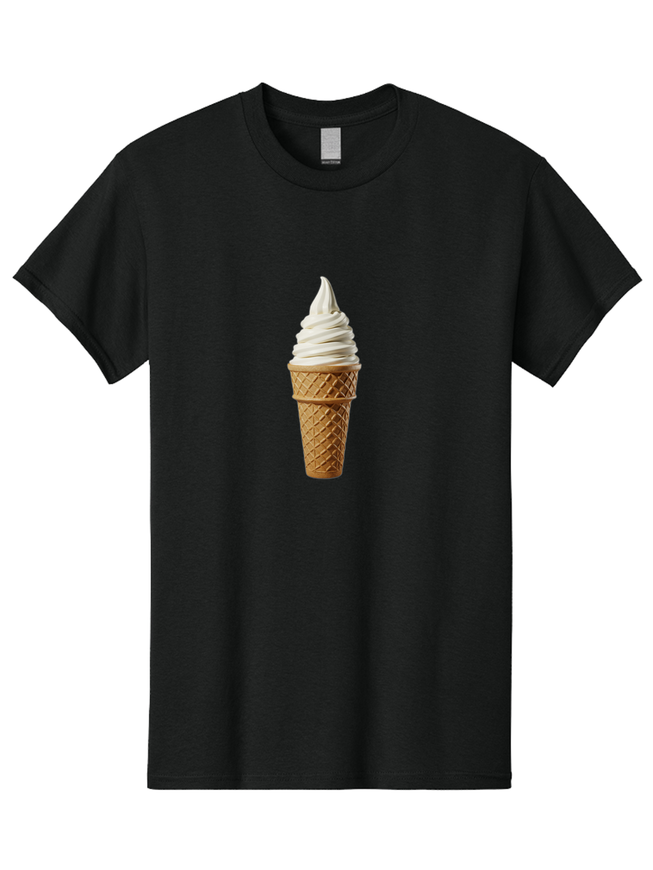 Soft-Serve-Ice-Cream Men'S Graphic Tee, 100% Cotton, Comfortable Casual Summer Wear, Machine Washable, Soft Serve Ice Cream, Waffle Cone, Vanilla Ice Cream, Frozen Treat, Sweet Indulgence, Creamy Texture, Ice Cream Cone, Summer Dessert Bab436