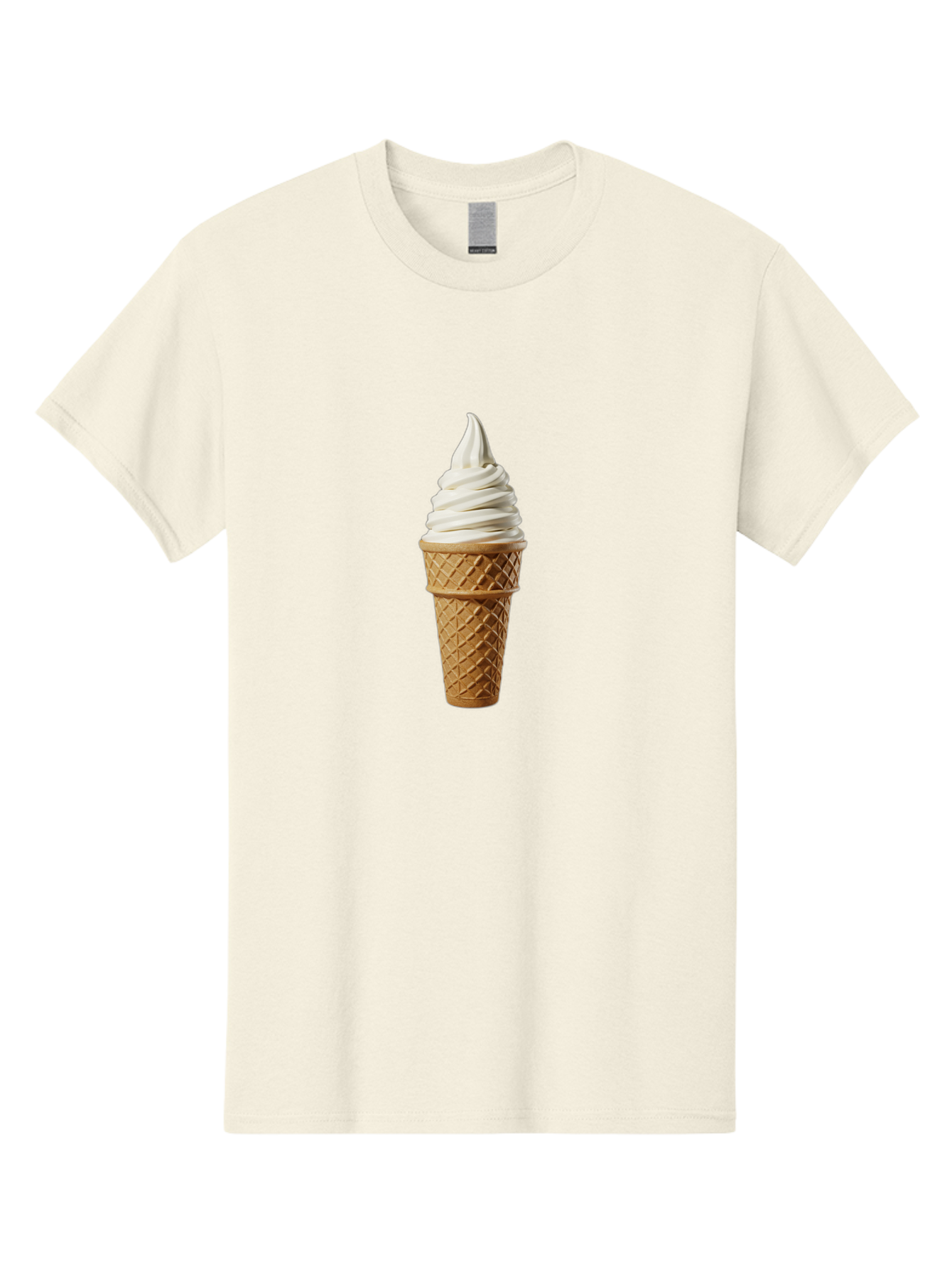 Soft-Serve-Ice-Cream Men'S Graphic Tee, 100% Cotton, Comfortable Casual Summer Wear, Machine Washable, Soft Serve Ice Cream, Waffle Cone, Vanilla Ice Cream, Frozen Treat, Sweet Indulgence, Creamy Texture, Ice Cream Cone, Summer Dessert Bab436