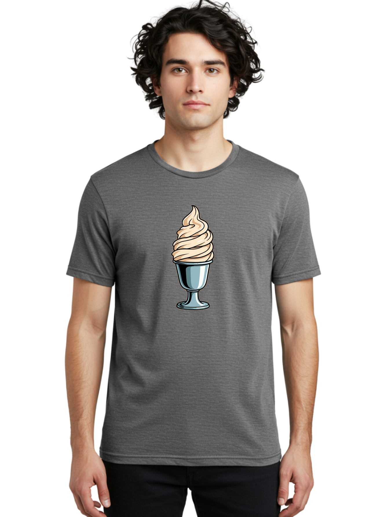 Soft-Serve Men'S Graphic Tee, 100% Cotton, Comfortable Casual Summer Wear, Machine Washable, Soft Serve Ice Cream, Frozen Dessert, Creamy Texture, Ice Cream Treat, Sweet Indulgence, Cold Comfort, Summer Delight, Dessert Lover, Tasty Pleasure Bab437