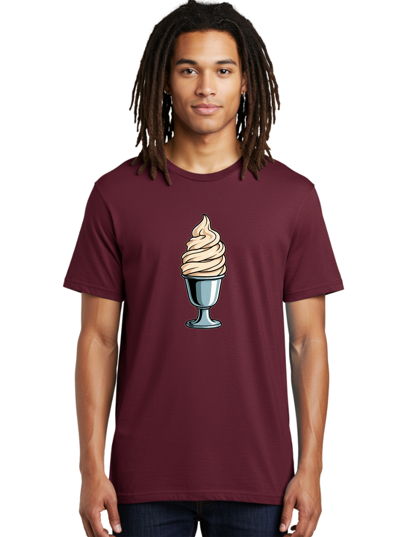 Soft-Serve Men'S Graphic Tee, 100% Cotton, Comfortable Casual Summer Wear, Machine Washable, Soft Serve Ice Cream, Frozen Dessert, Creamy Texture, Ice Cream Treat, Sweet Indulgence, Cold Comfort, Summer Delight, Dessert Lover, Tasty Pleasure Bab437