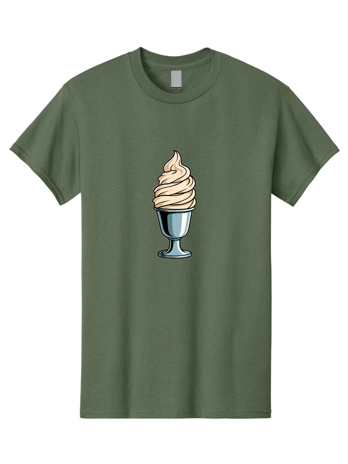 Soft-Serve Men'S Graphic Tee, 100% Cotton, Comfortable Casual Summer Wear, Machine Washable, Soft Serve Ice Cream, Frozen Dessert, Creamy Texture, Ice Cream Treat, Sweet Indulgence, Cold Comfort, Summer Delight, Dessert Lover, Tasty Pleasure Bab437