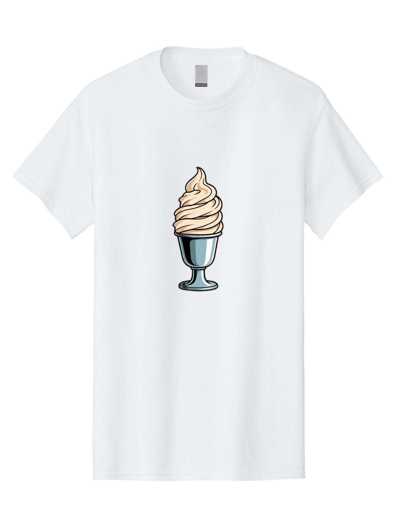 Soft-Serve Men'S Graphic Tee, 100% Cotton, Comfortable Casual Summer Wear, Machine Washable, Soft Serve Ice Cream, Frozen Dessert, Creamy Texture, Ice Cream Treat, Sweet Indulgence, Cold Comfort, Summer Delight, Dessert Lover, Tasty Pleasure Bab437