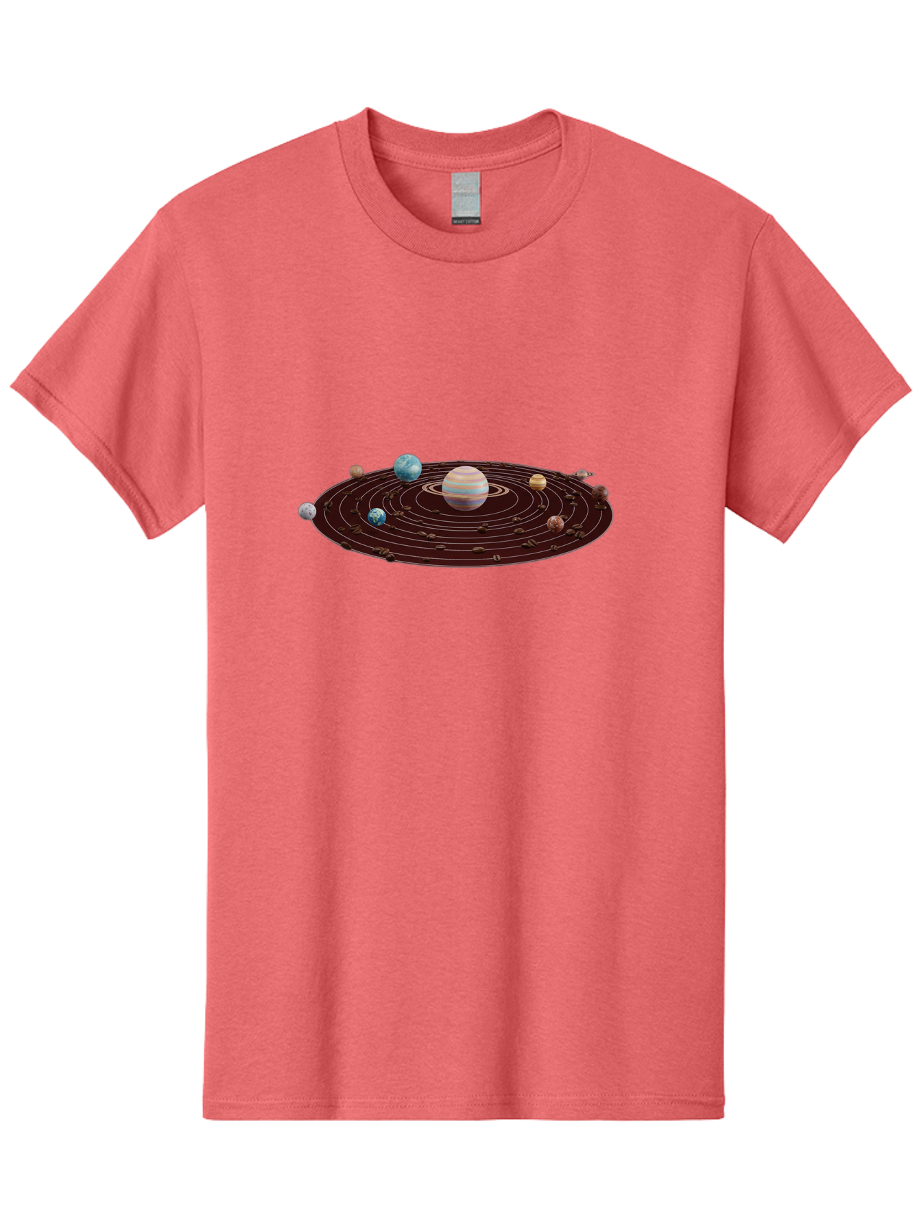 Solar-System Men'S Graphic Tee, 100% Cotton, Comfortable Casual Summer Wear, Machine Washable, Planets In Orbit, Solar System Illustration, Celestial Bodies, Jupiter With Stripes, Planetary Alignment, Astronomy Graphic, Space Exploration Bab438
