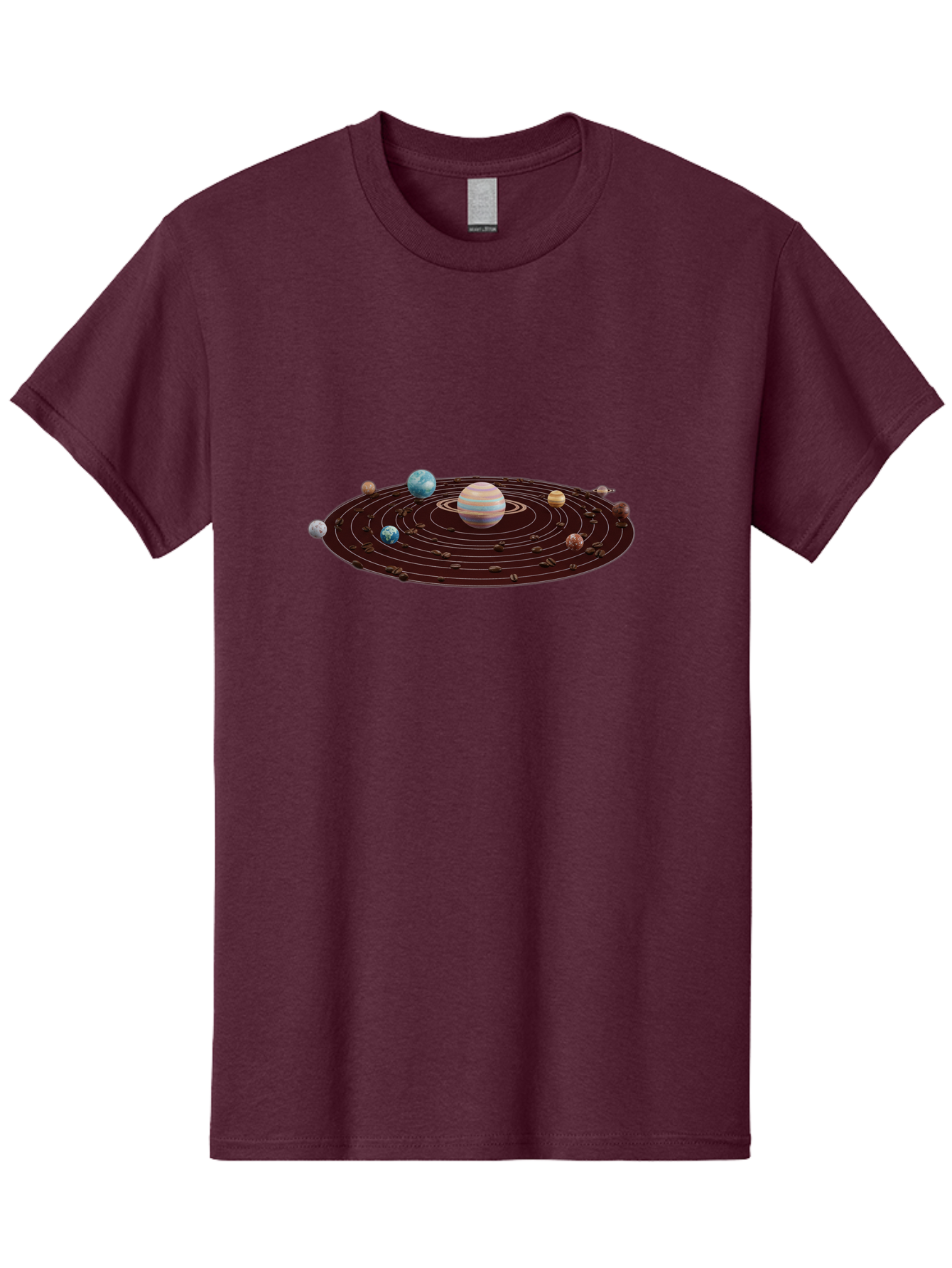Solar-System Men'S Graphic Tee, 100% Cotton, Comfortable Casual Summer Wear, Machine Washable, Planets In Orbit, Solar System Illustration, Celestial Bodies, Jupiter With Stripes, Planetary Alignment, Astronomy Graphic, Space Exploration Bab438