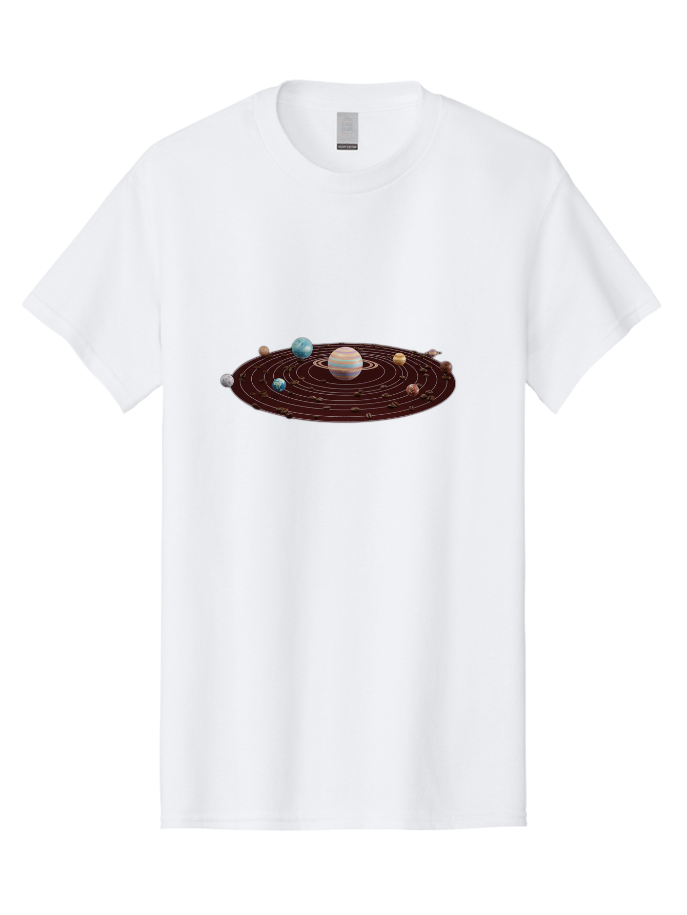 Solar-System Men'S Graphic Tee, 100% Cotton, Comfortable Casual Summer Wear, Machine Washable, Planets In Orbit, Solar System Illustration, Celestial Bodies, Jupiter With Stripes, Planetary Alignment, Astronomy Graphic, Space Exploration Bab438