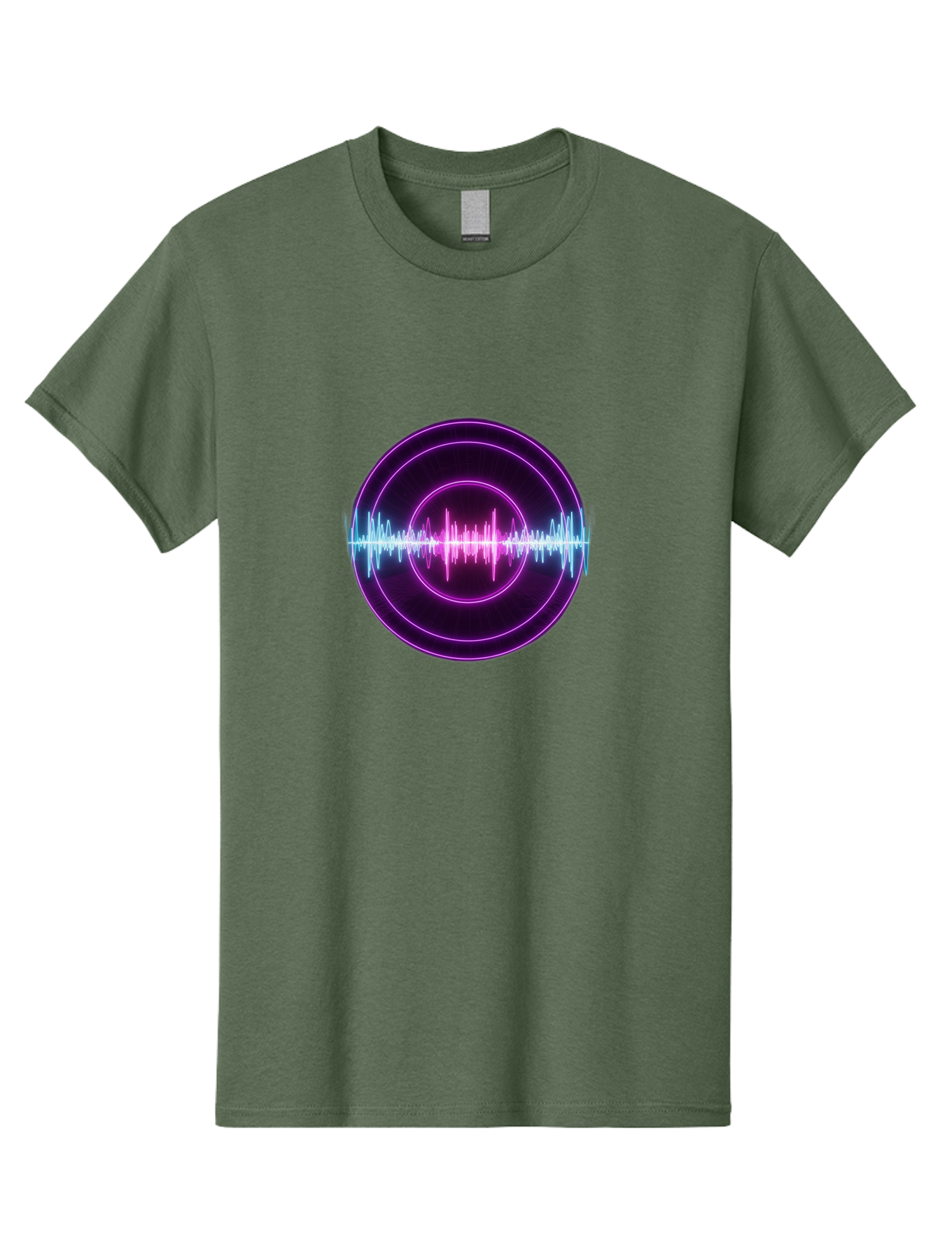 Sound-Wave Men'S Graphic Tee, 100% Cotton, Comfortable Casual Summer Wear, Machine Washable, Sound Wave, Audio Signal, Purple Neon Lights, Futuristic Design, Music Visualizer, Waveform Graphic, Digital Art, Glowing Effect Bab439