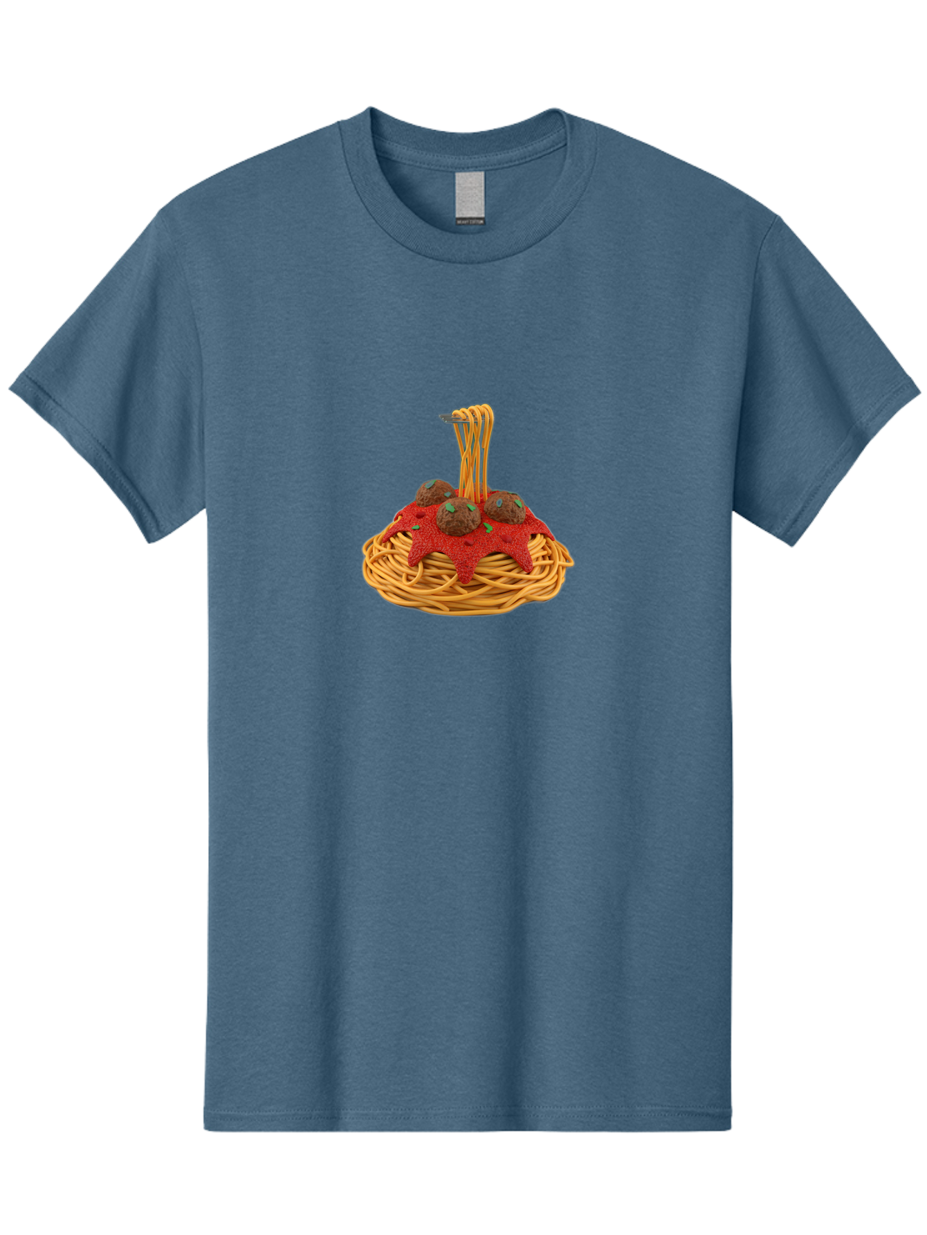 Spaghetti-And-Meatballs Men'S Graphic Tee, 100% Cotton, Comfortable Casual Summer Wear, Machine Washable, Spaghetti With Meatballs, Red Sauce, Italian Cuisine, Pasta Dish, Meatballs, Tomato Sauce, Italian Food, Savory Meal Bab440