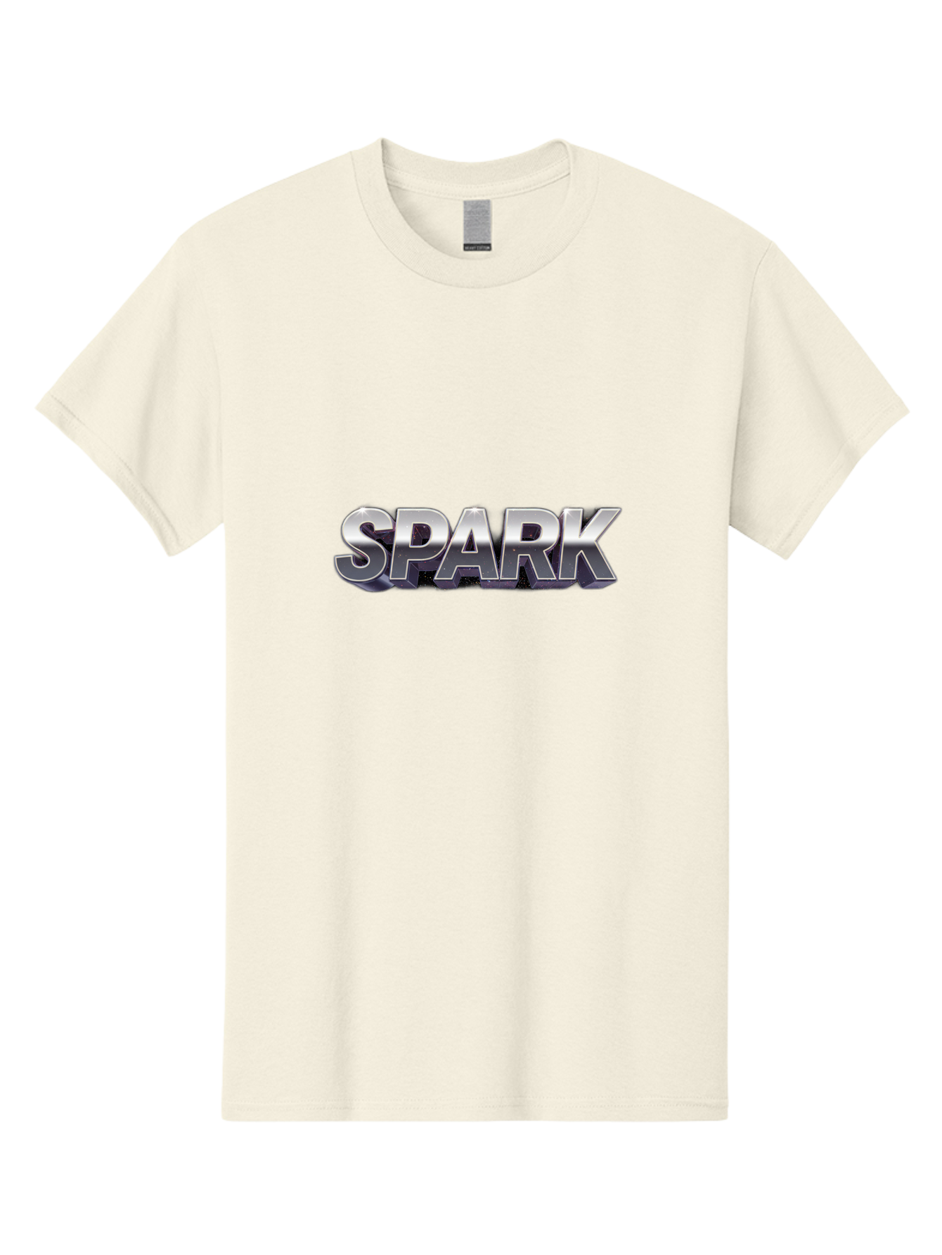 Spark Men'S Graphic Tee, 100% Cotton, Comfortable Casual Summer Wear, Machine Washable, Spark, Silver Text, Bold Font, Inspirational Quote, Motivation, Energy, Creativity, Dynamic Design, Modern Style Bab441