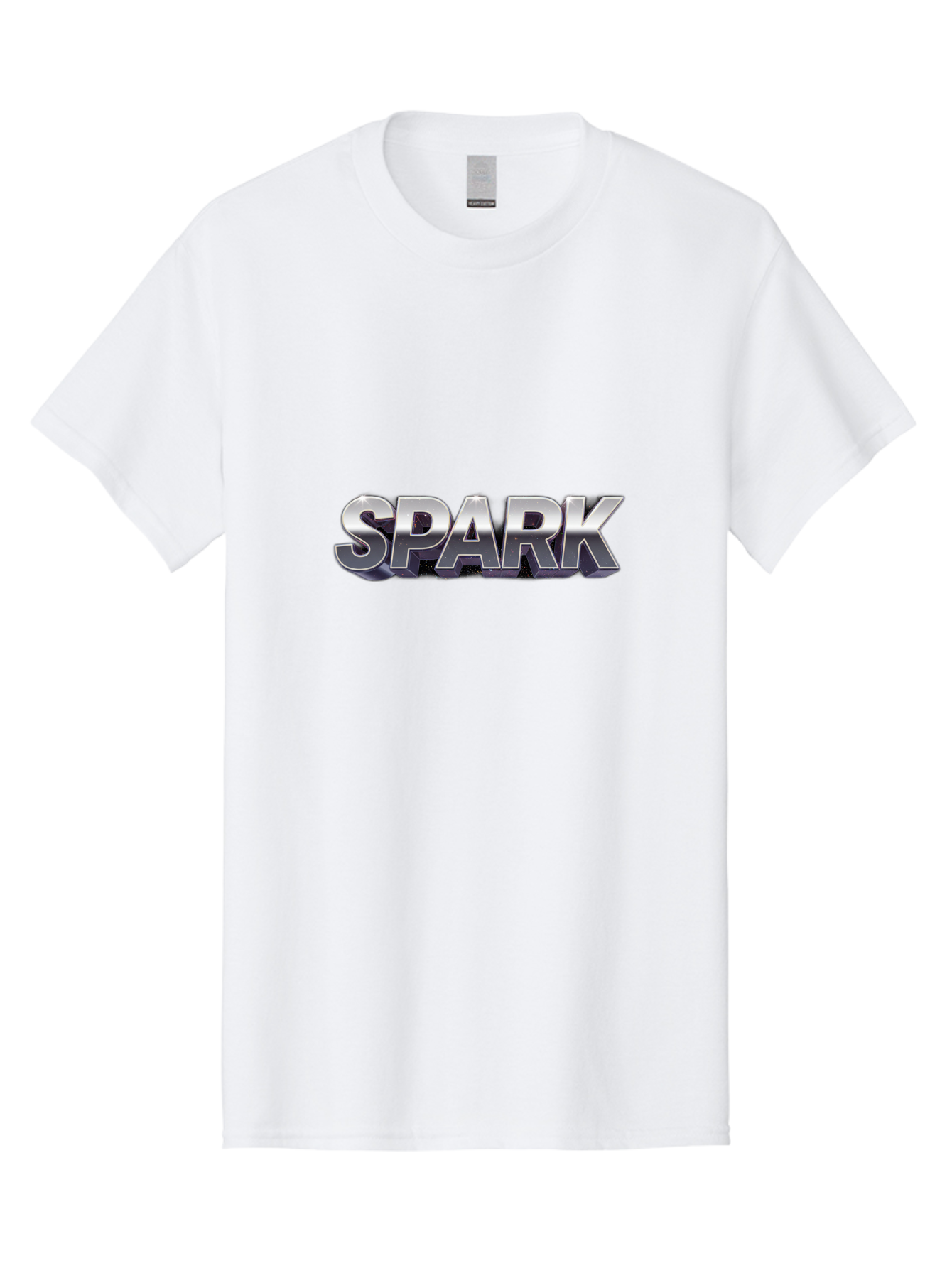 Spark Men'S Graphic Tee, 100% Cotton, Comfortable Casual Summer Wear, Machine Washable, Spark, Silver Text, Bold Font, Inspirational Quote, Motivation, Energy, Creativity, Dynamic Design, Modern Style Bab441