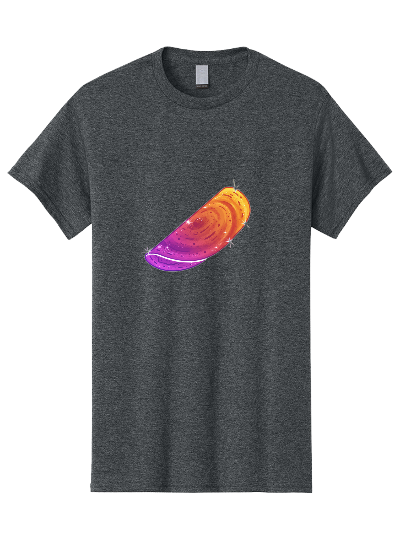 Sparkling-Dosa Men'S Graphic Tee, 100% Cotton, Comfortable Casual Summer Wear, Machine Washable, Vibrant Purple And Orange Design, Swirling Patterns, Shiny Surface, Sparkles, Mesmerizing Graphics, Abstract Art, Colorful Illustration, Bab442