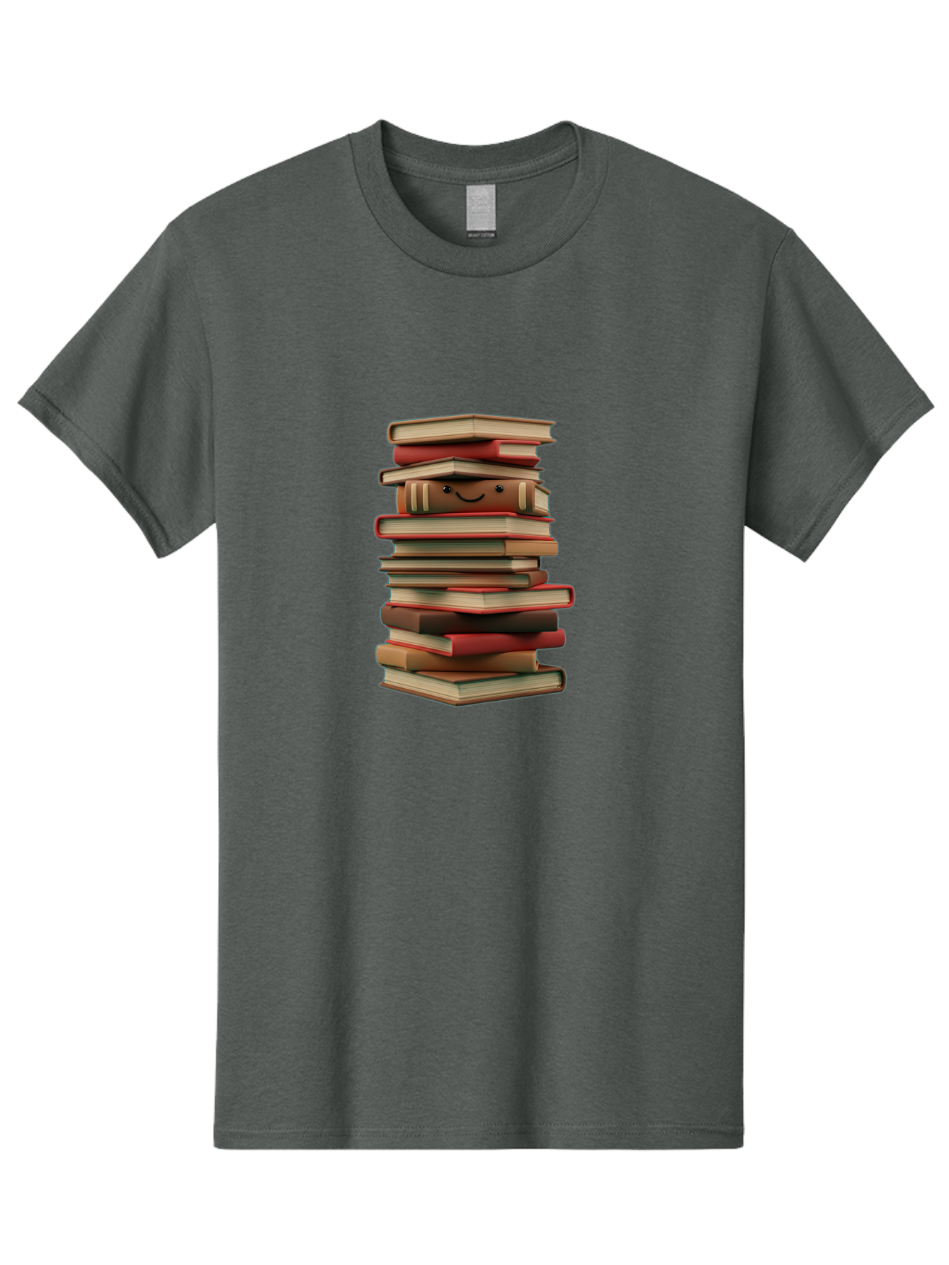 Stack-Of-Books Men'S Graphic Tee, 100% Cotton, Comfortable Casual Summer Wear, Machine Washable, Pile Of Books, Book Stack, Reading Material, Learning Resources, Education, Knowledge, Literature, Novel, Textbook, Happy Book Bab446