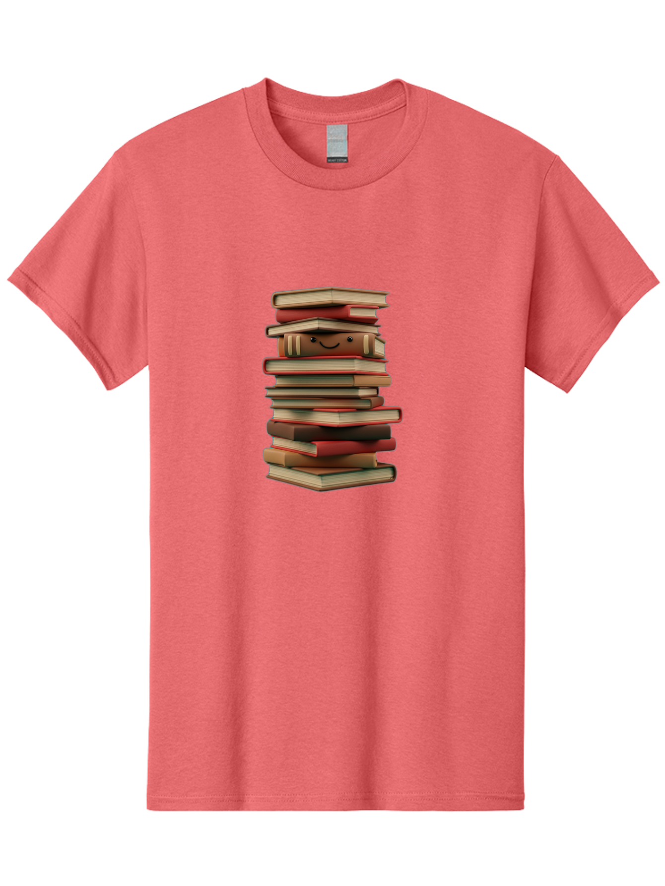 Stack-Of-Books Men'S Graphic Tee, 100% Cotton, Comfortable Casual Summer Wear, Machine Washable, Pile Of Books, Book Stack, Reading Material, Learning Resources, Education, Knowledge, Literature, Novel, Textbook, Happy Book Bab446