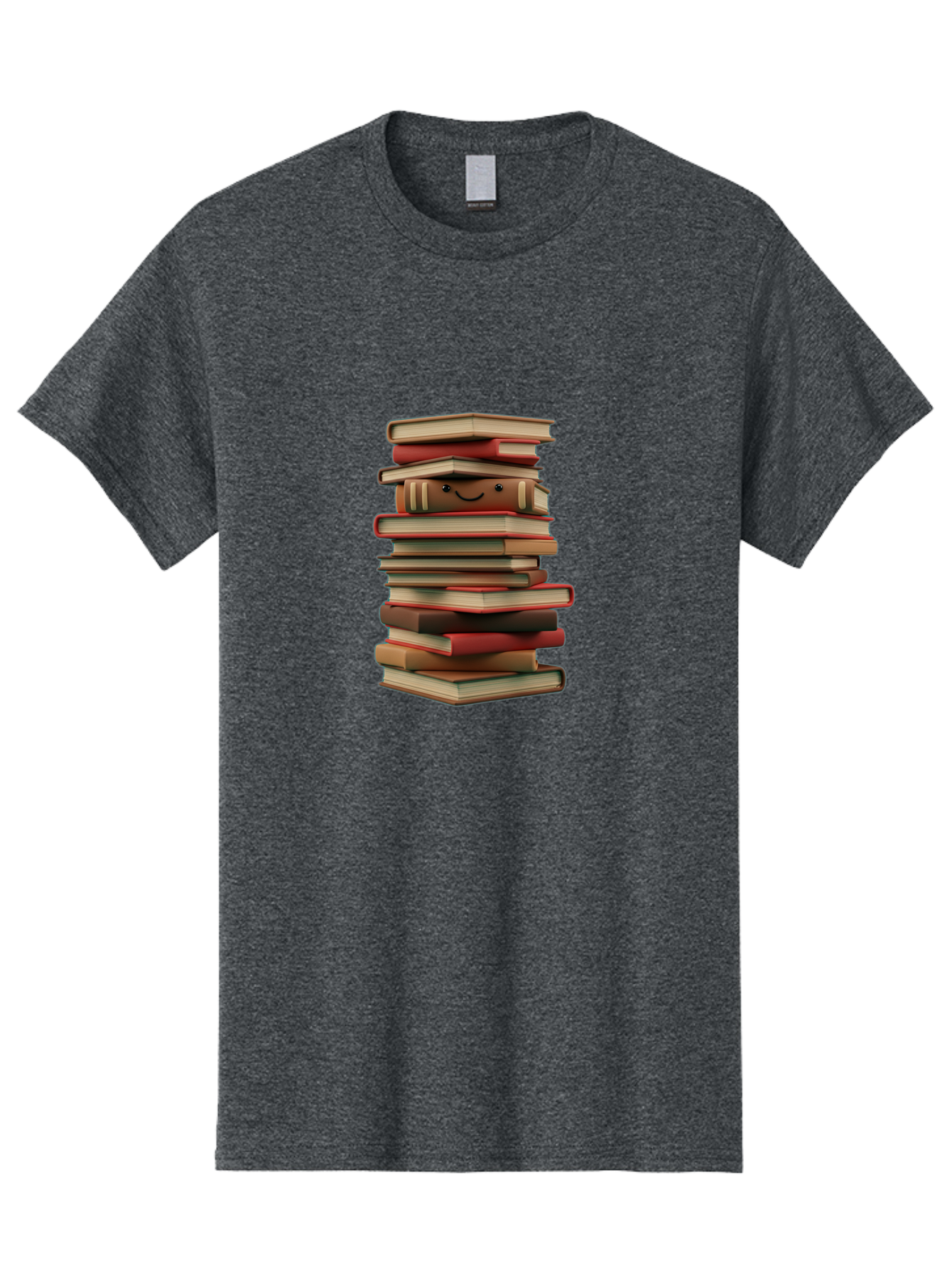 Stack-Of-Books Men'S Graphic Tee, 100% Cotton, Comfortable Casual Summer Wear, Machine Washable, Pile Of Books, Book Stack, Reading Material, Learning Resources, Education, Knowledge, Literature, Novel, Textbook, Happy Book Bab446