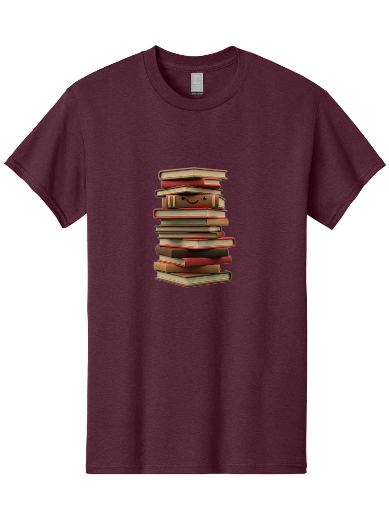 Stack-Of-Books Men'S Graphic Tee, 100% Cotton, Comfortable Casual Summer Wear, Machine Washable, Pile Of Books, Book Stack, Reading Material, Learning Resources, Education, Knowledge, Literature, Novel, Textbook, Happy Book Bab446