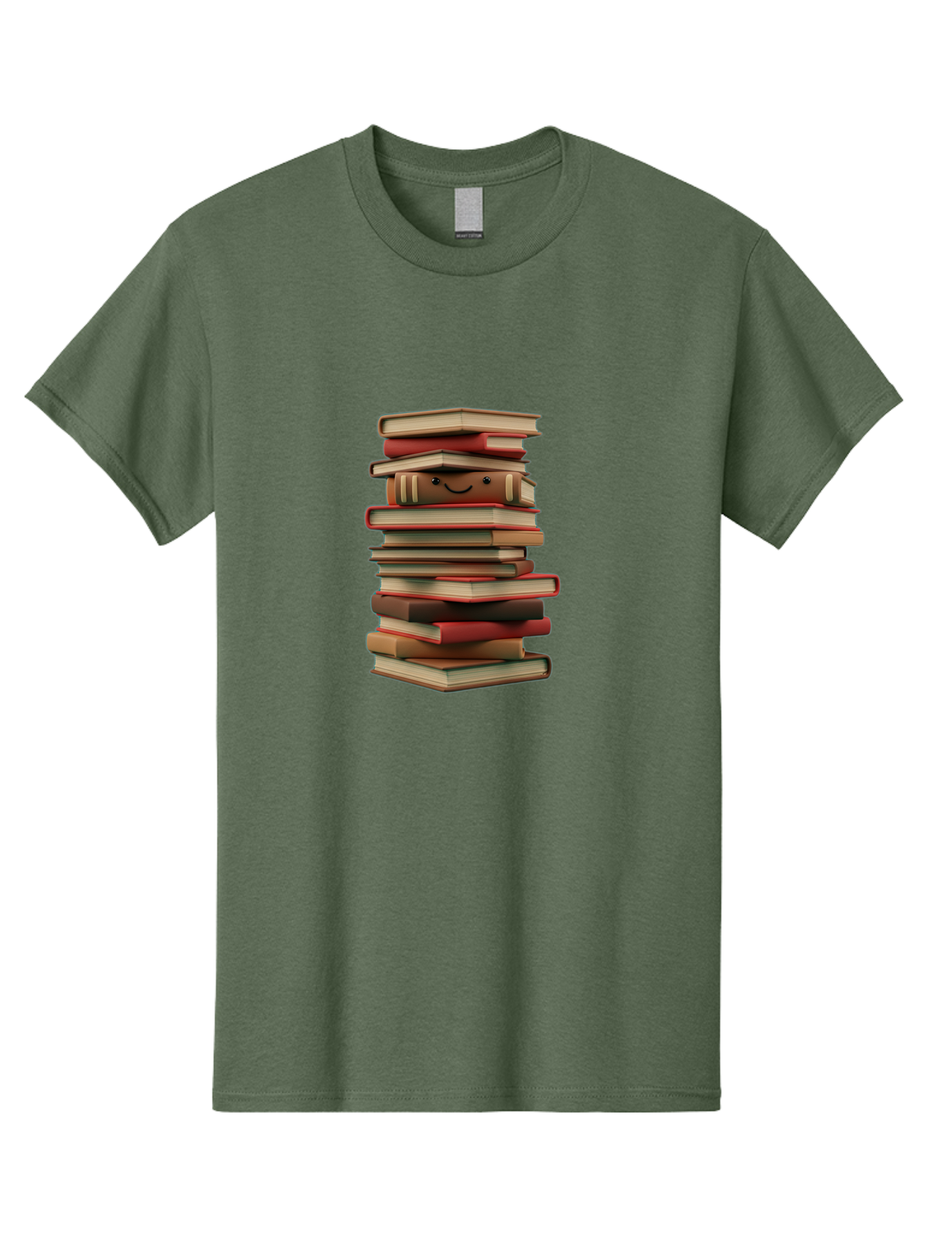 Stack-Of-Books Men'S Graphic Tee, 100% Cotton, Comfortable Casual Summer Wear, Machine Washable, Pile Of Books, Book Stack, Reading Material, Learning Resources, Education, Knowledge, Literature, Novel, Textbook, Happy Book Bab446