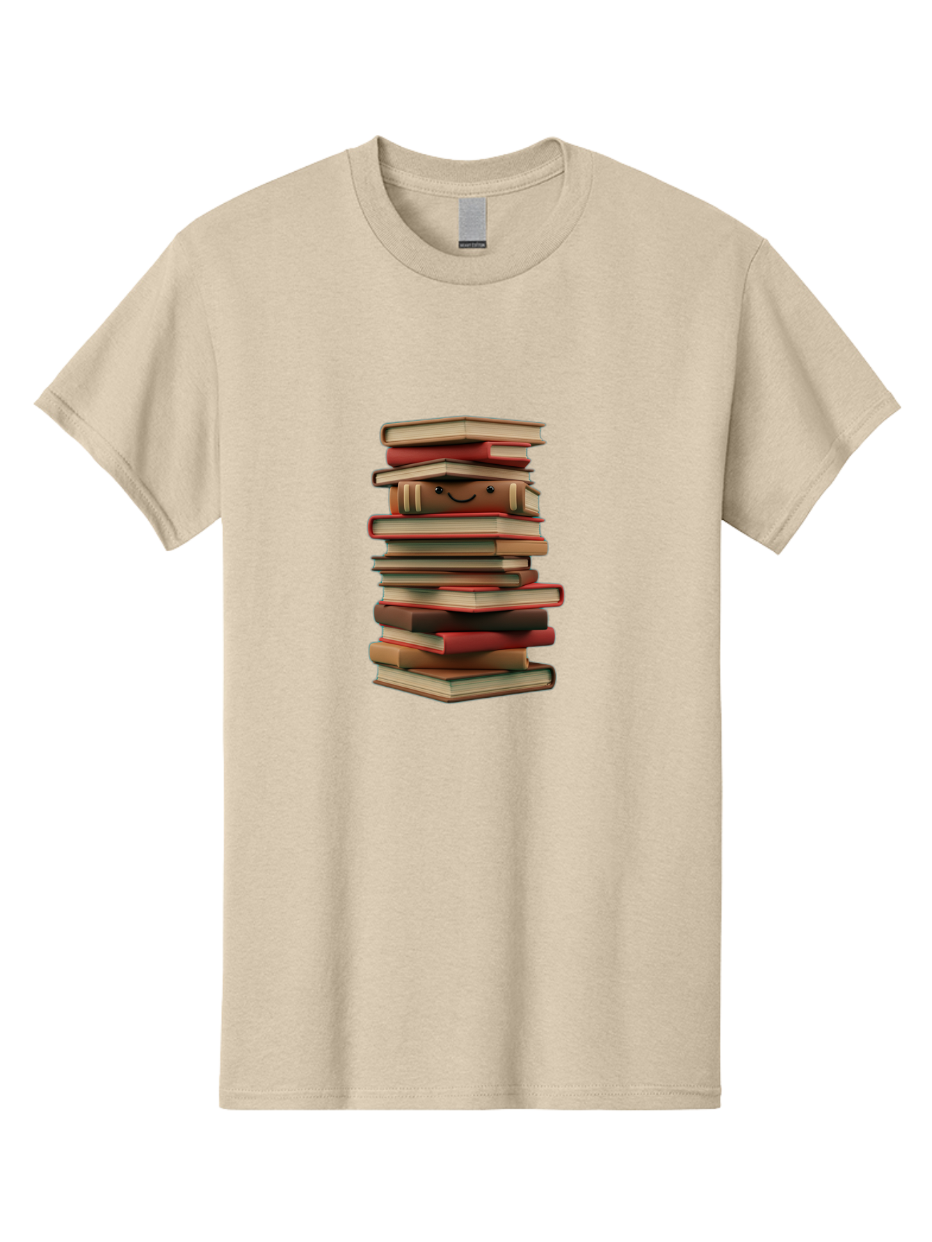 Stack-Of-Books Men'S Graphic Tee, 100% Cotton, Comfortable Casual Summer Wear, Machine Washable, Pile Of Books, Book Stack, Reading Material, Learning Resources, Education, Knowledge, Literature, Novel, Textbook, Happy Book Bab446