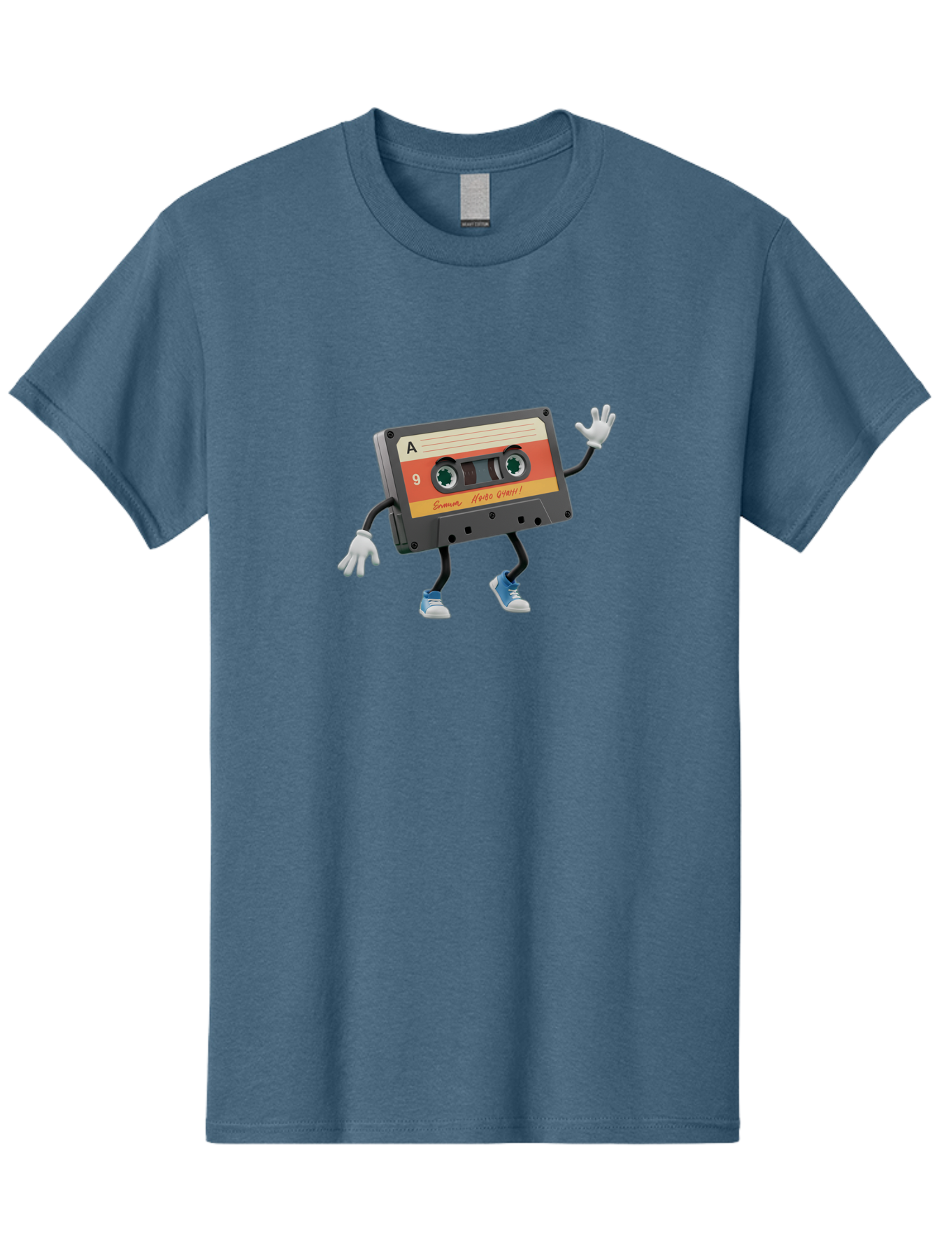 Summer-Hero-1999-Cassette Men'S Graphic Tee, 100% Cotton, Comfortable Casual Summer Wear, Machine Washable, Vintage Cassette Tape, Retro Music, Summer Hero 1999, Cartoon Character, Black And Orange Label, Nostalgic Vibe, Retro Tech, 90S Music, Bab476
