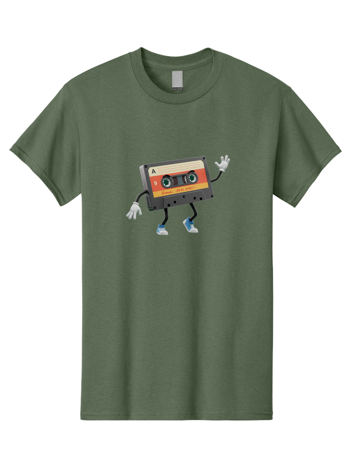 Summer-Hero-1999-Cassette Men'S Graphic Tee, 100% Cotton, Comfortable Casual Summer Wear, Machine Washable, Vintage Cassette Tape, Retro Music, Summer Hero 1999, Cartoon Character, Black And Orange Label, Nostalgic Vibe, Retro Tech, 90S Music, Bab476