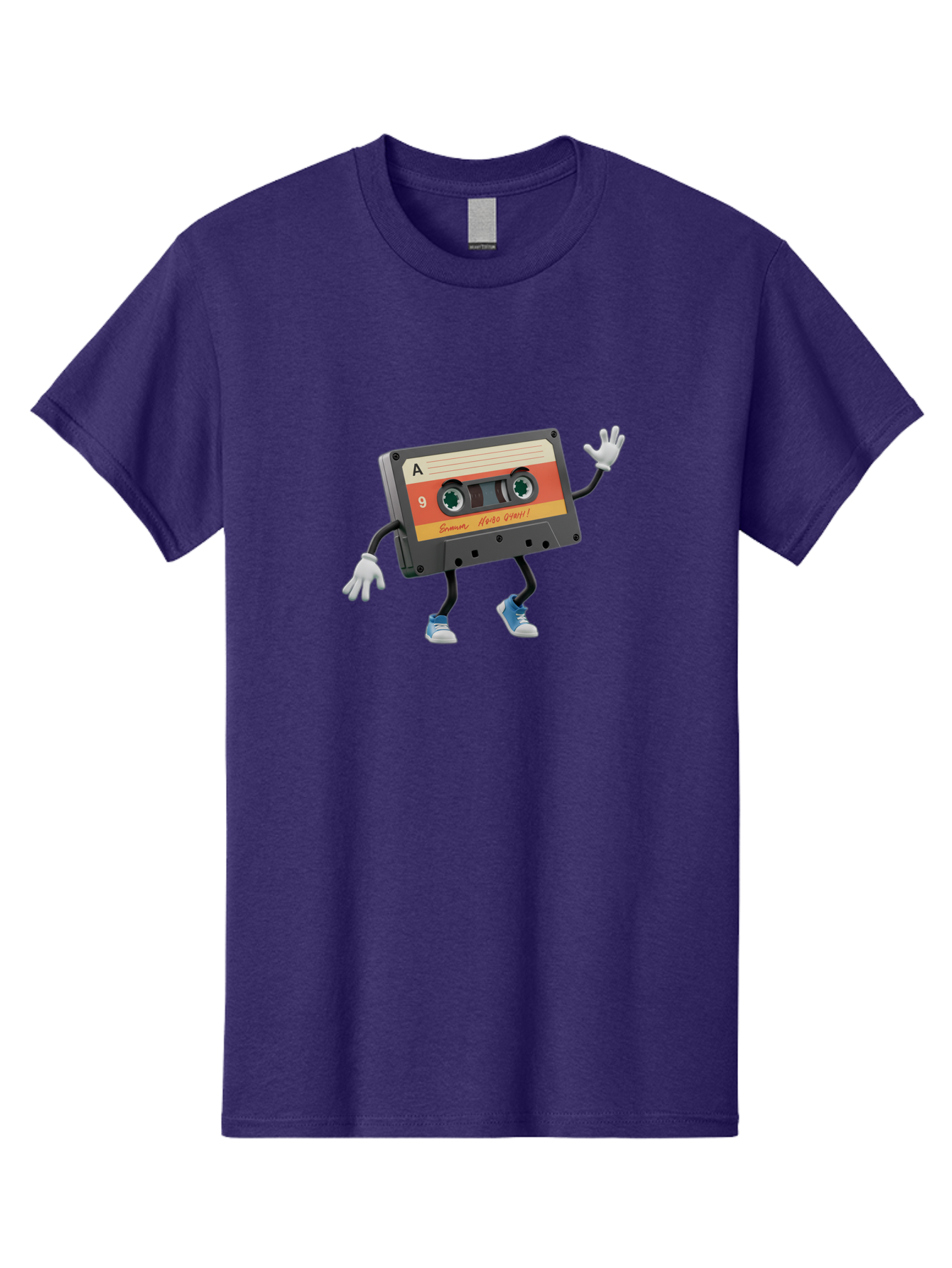 Summer-Hero-1999-Cassette Men'S Graphic Tee, 100% Cotton, Comfortable Casual Summer Wear, Machine Washable, Vintage Cassette Tape, Retro Music, Summer Hero 1999, Cartoon Character, Black And Orange Label, Nostalgic Vibe, Retro Tech, 90S Music, Bab476