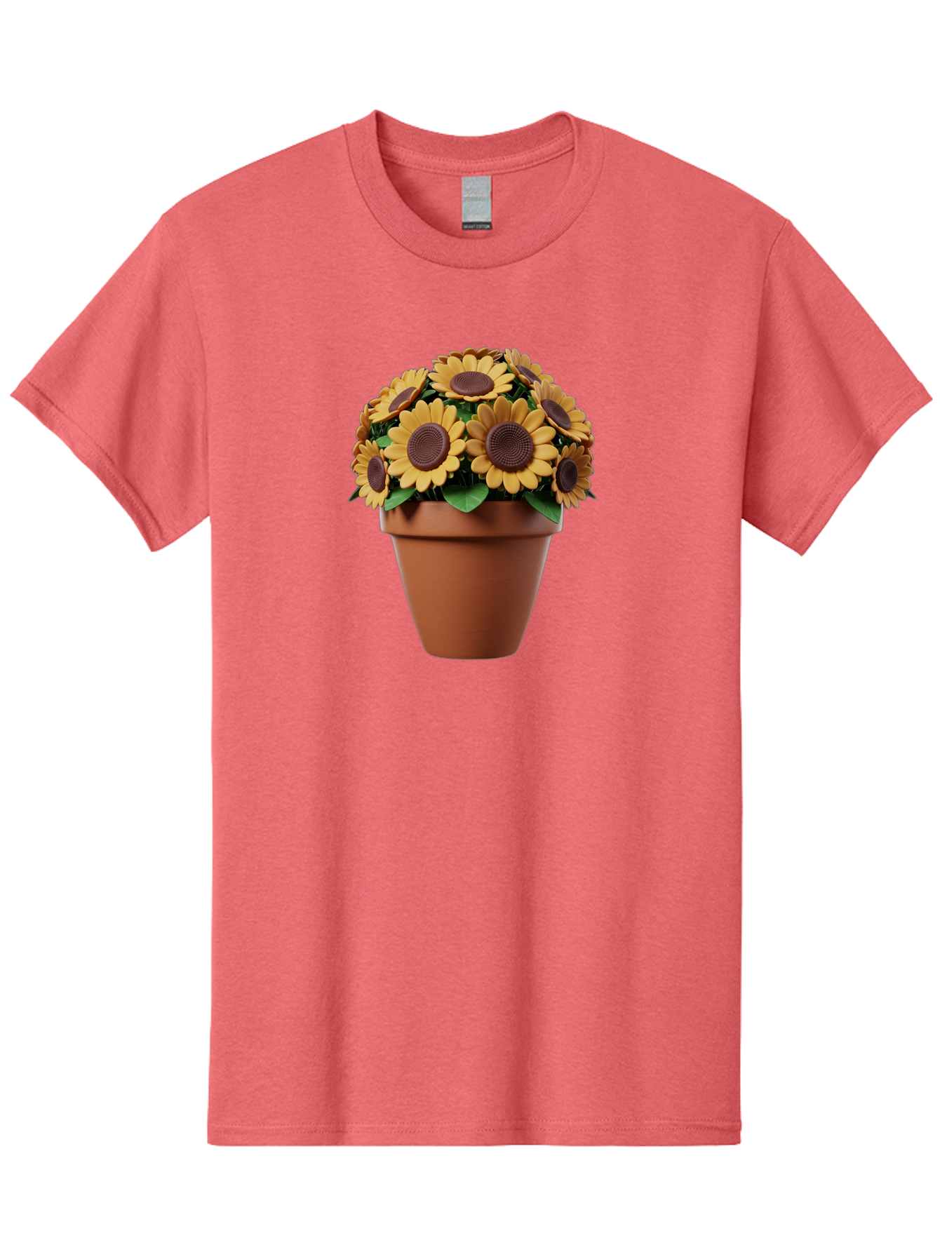 Sunflowers-In-Terracotta-Pot Men'S Graphic Tee, 100% Cotton, Comfortable Casual Summer Wear, Machine Washable, Sunflowers In Terracotta Pot, Yellow Flowers, Floral Arrangement, Potted Plants, Garden Decor, Home Decor, Artificial Flowers, Bab479
