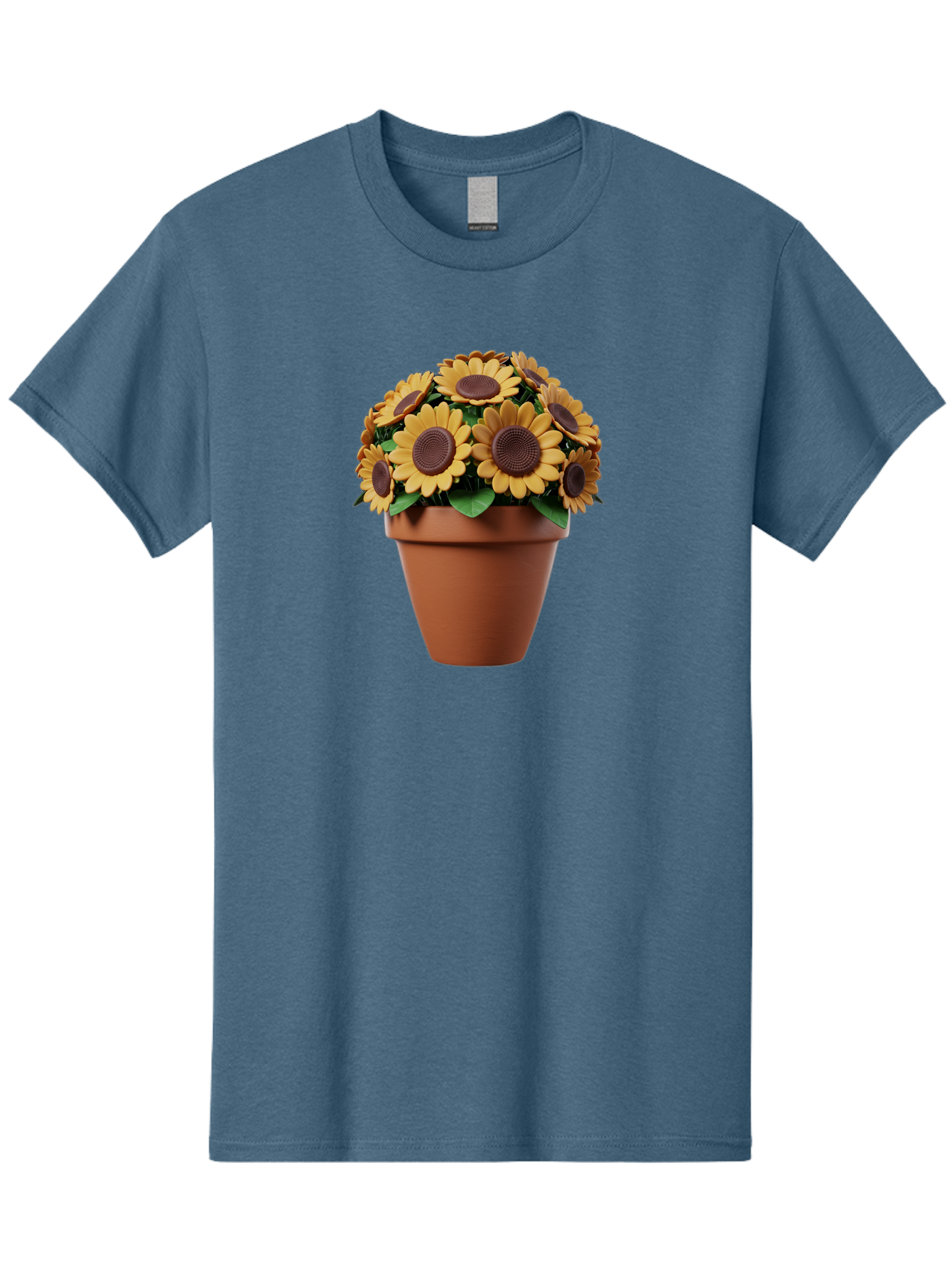 Sunflowers-In-Terracotta-Pot Men'S Graphic Tee, 100% Cotton, Comfortable Casual Summer Wear, Machine Washable, Sunflowers In Terracotta Pot, Yellow Flowers, Floral Arrangement, Potted Plants, Garden Decor, Home Decor, Artificial Flowers, Bab479