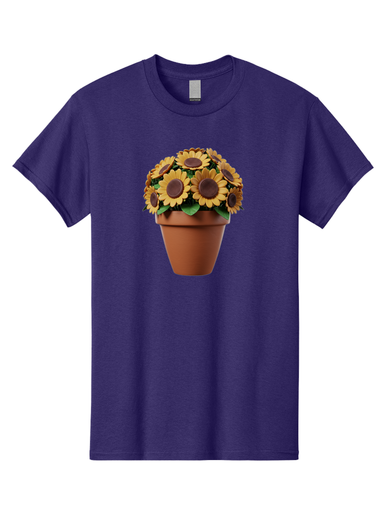 Sunflowers-In-Terracotta-Pot Men'S Graphic Tee, 100% Cotton, Comfortable Casual Summer Wear, Machine Washable, Sunflowers In Terracotta Pot, Yellow Flowers, Floral Arrangement, Potted Plants, Garden Decor, Home Decor, Artificial Flowers, Bab479